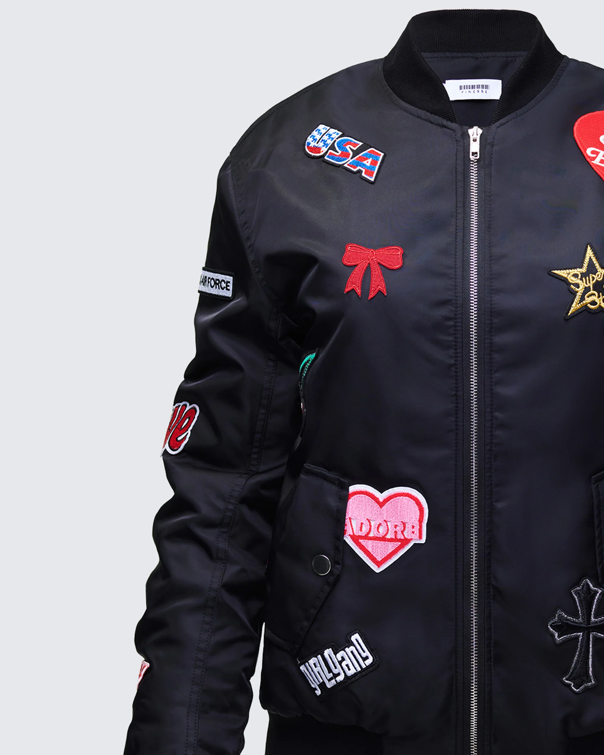 Becky Black Multi Patch Bomber - Image 6