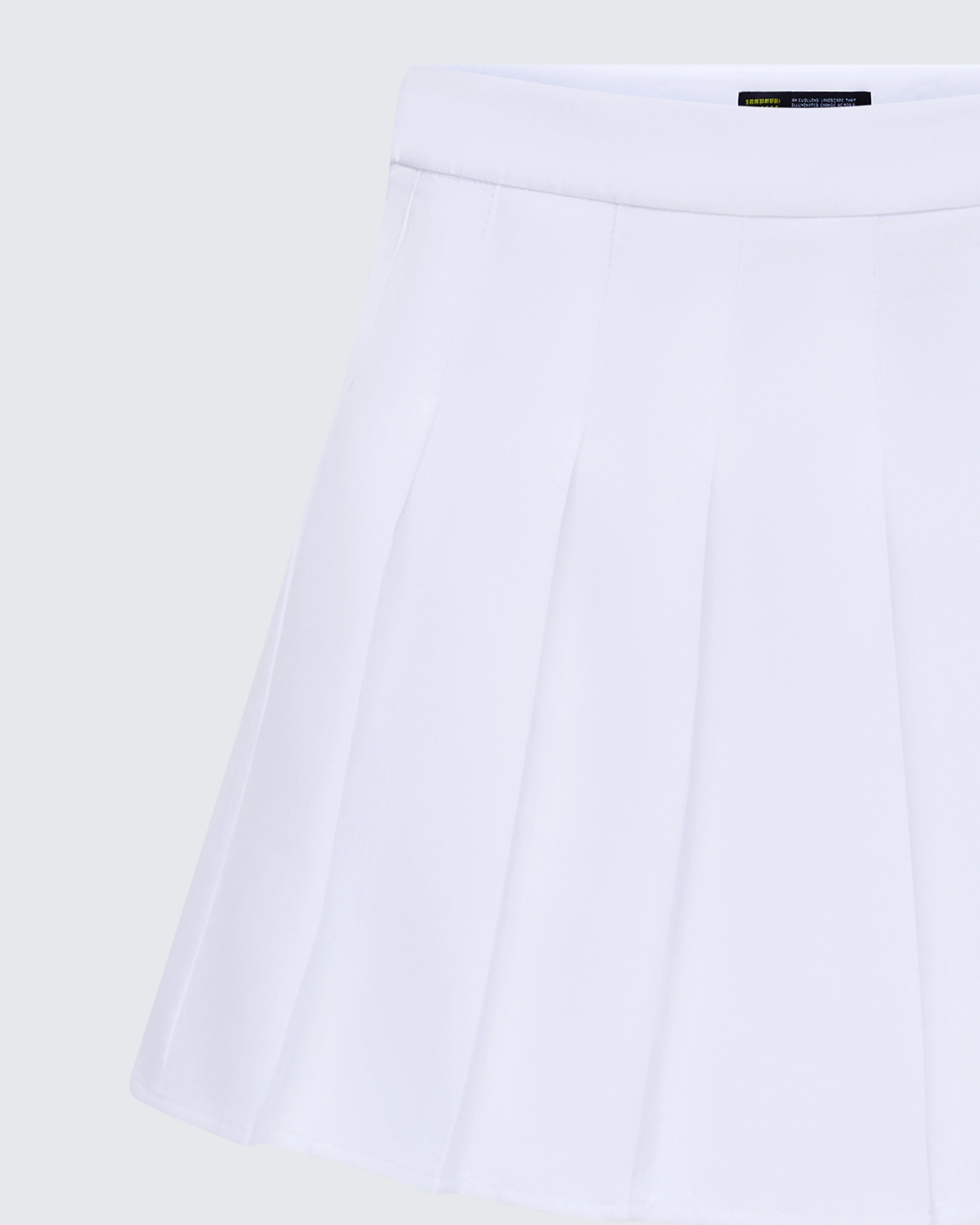 Bella White Pleated Mini Skirt - Image 6