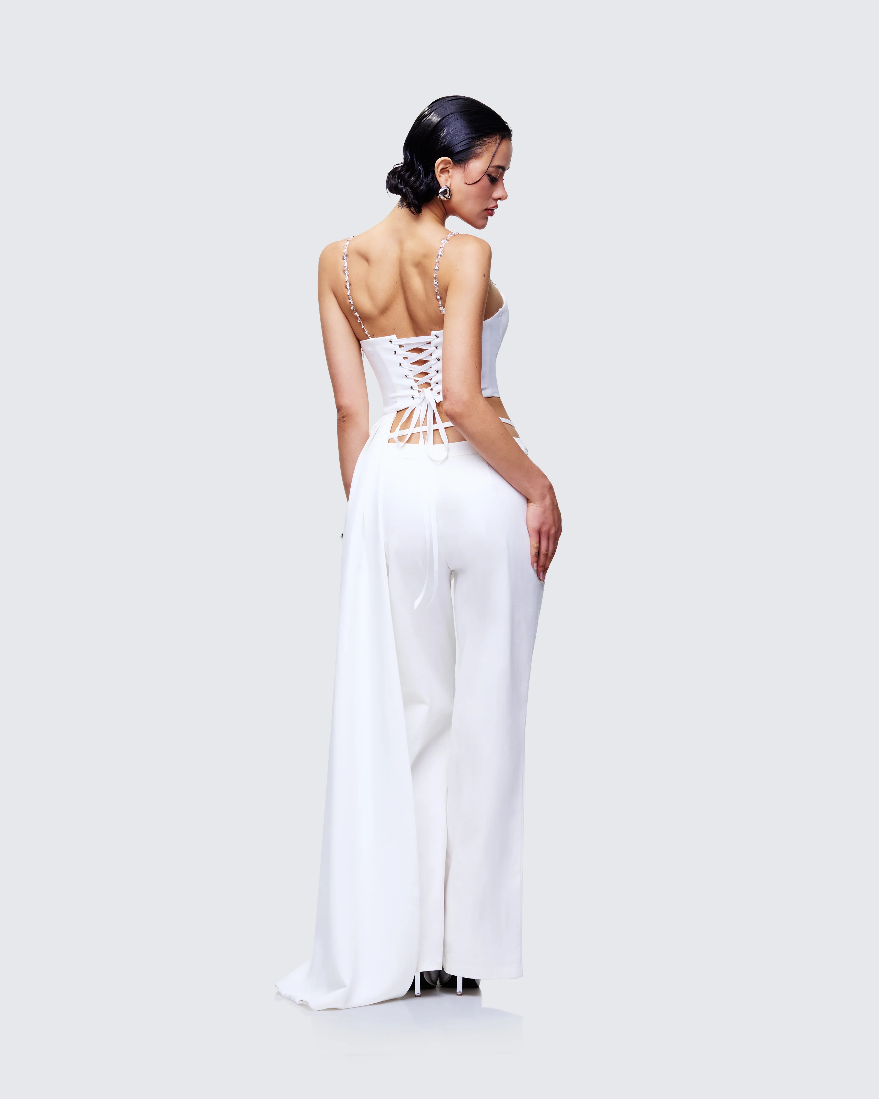 Bellamy White Asymmetric Detachable Strap Top - Image 5