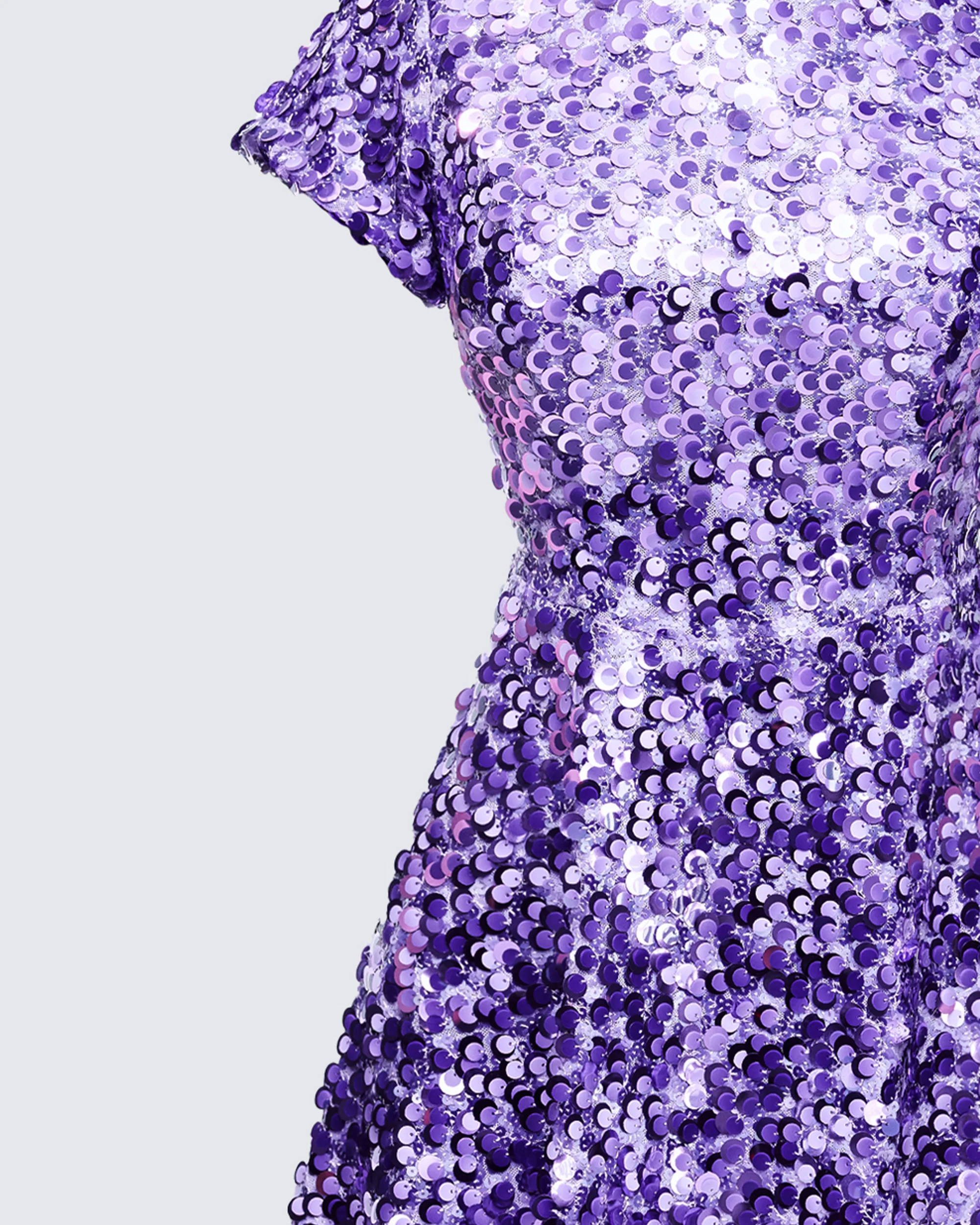 Benni Purple Sequin Scoop Back Mini Dress - Image 6