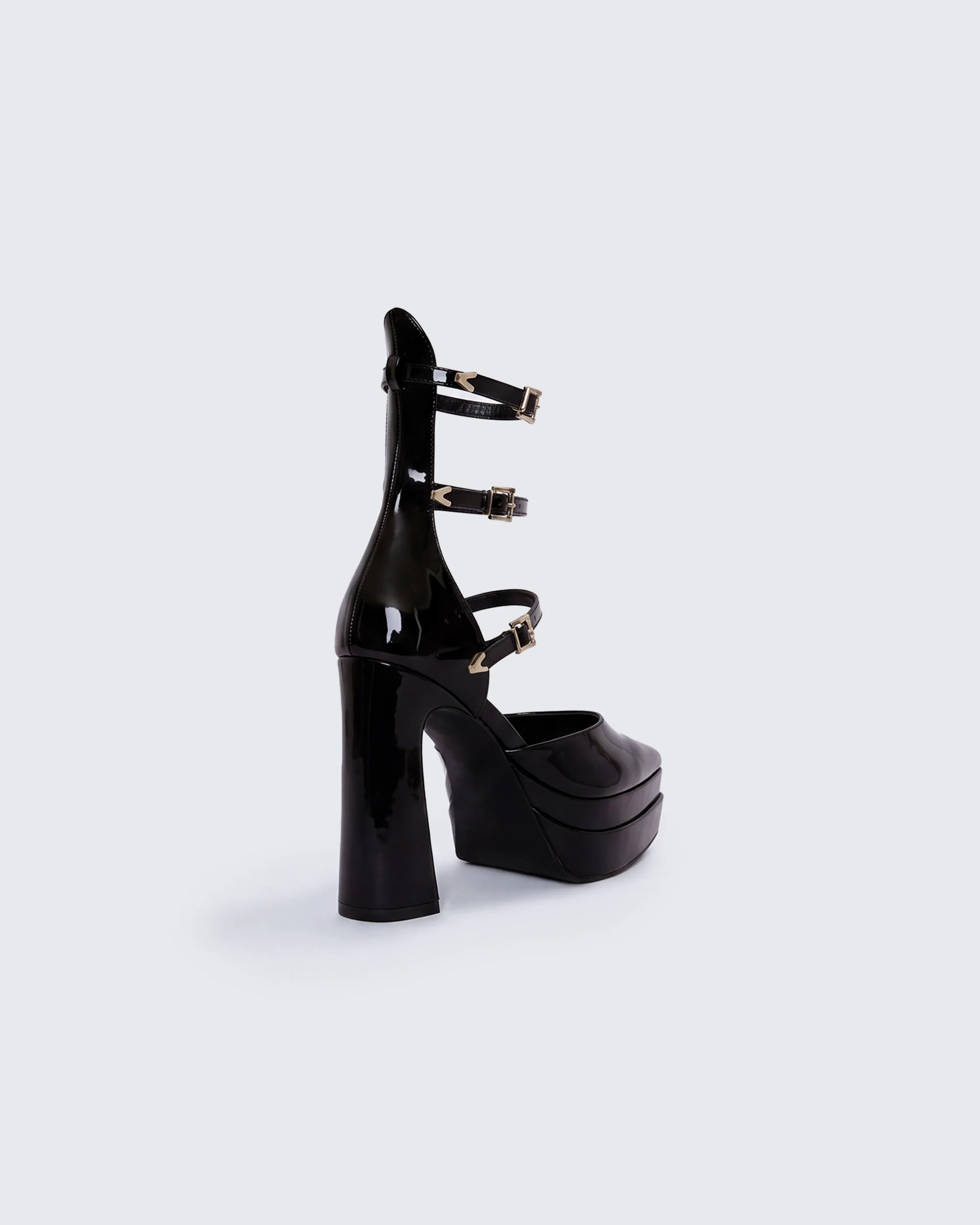 Bernadine Black Platform Heels - Image 3