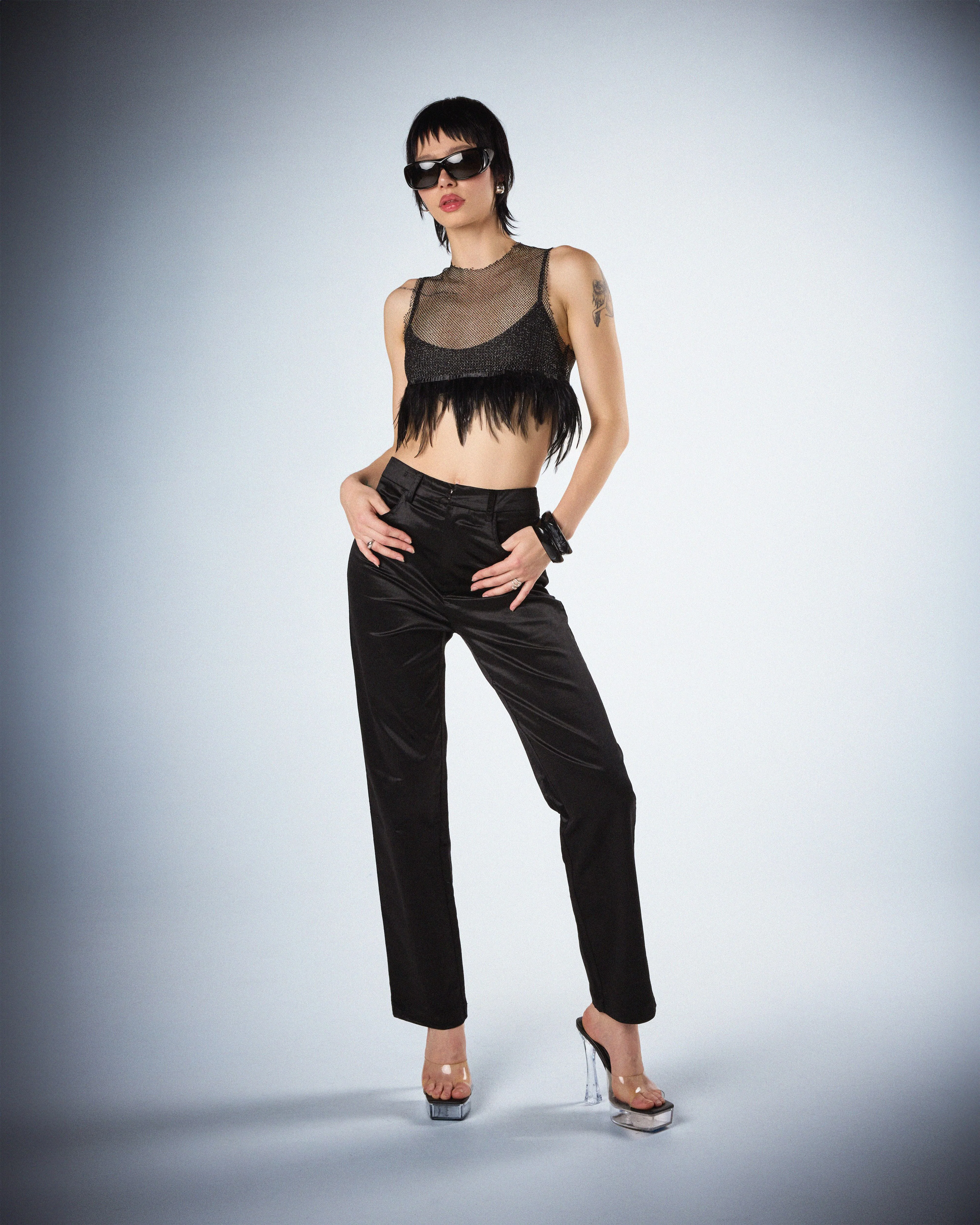 Bess Black Velvet Pants - Image 9