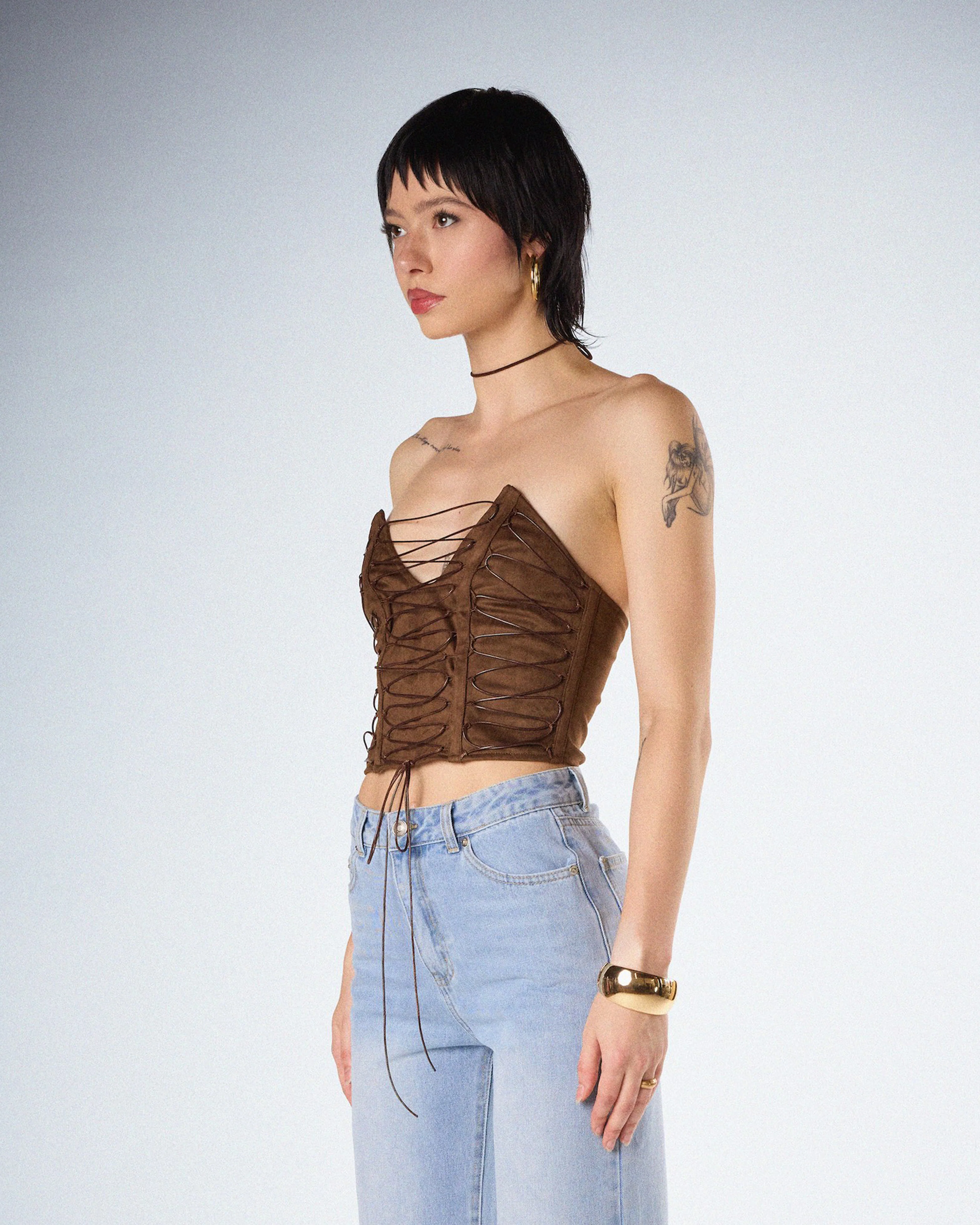 Bette Brown Lace Up Top - Image 5