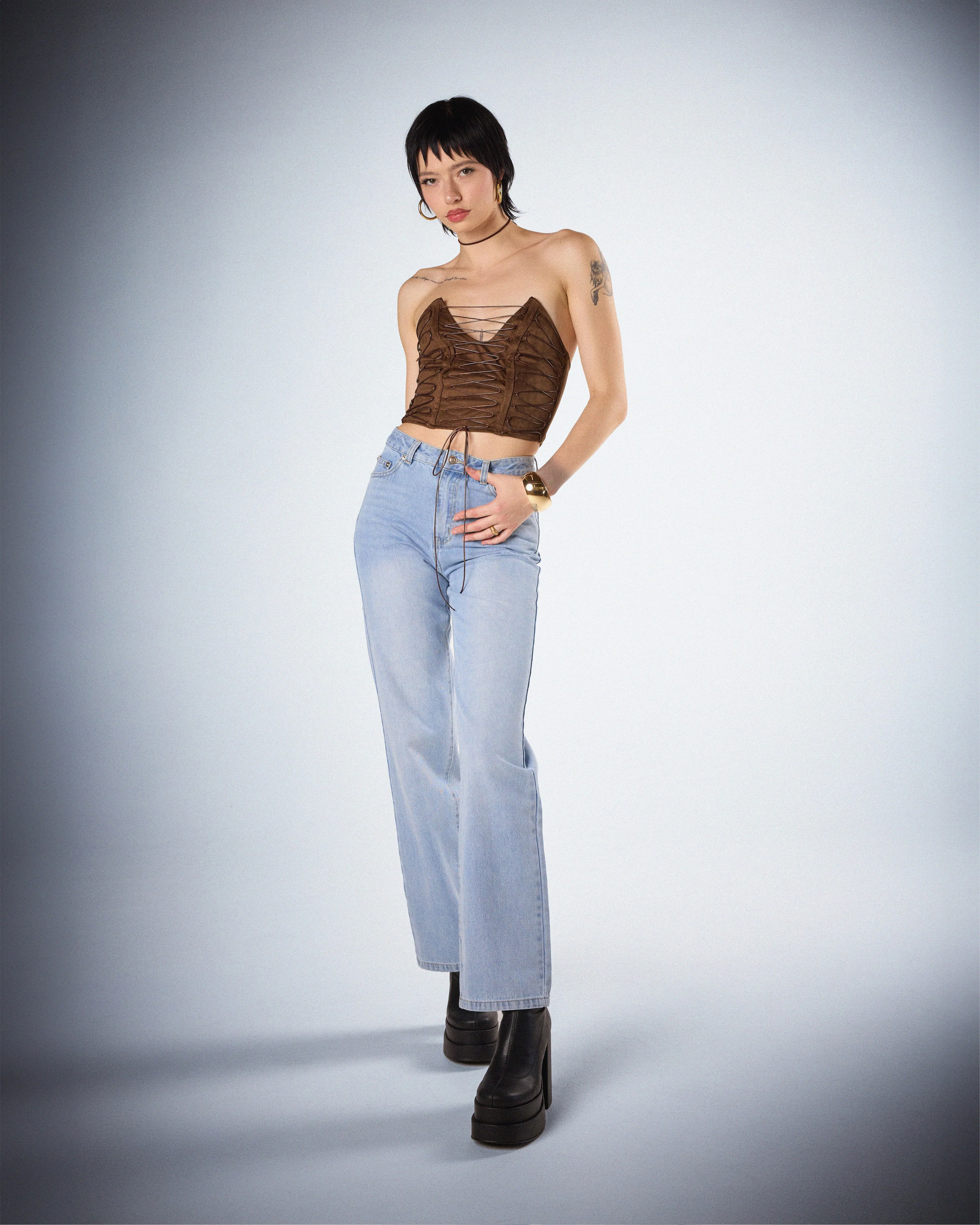Bette Brown Lace Up Top - Image 9
