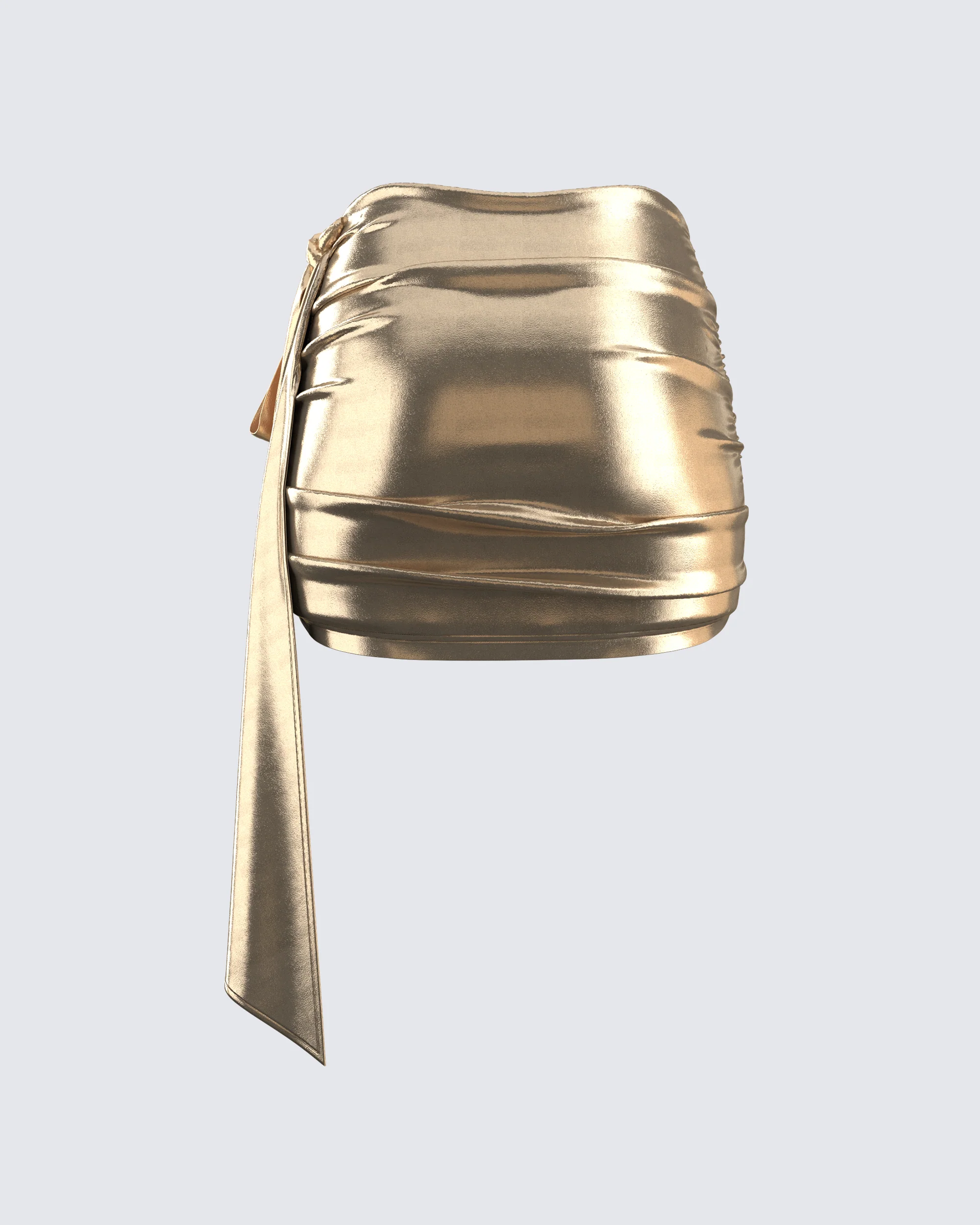 Bianca Metallic Gold Drape Skirt - Image 3