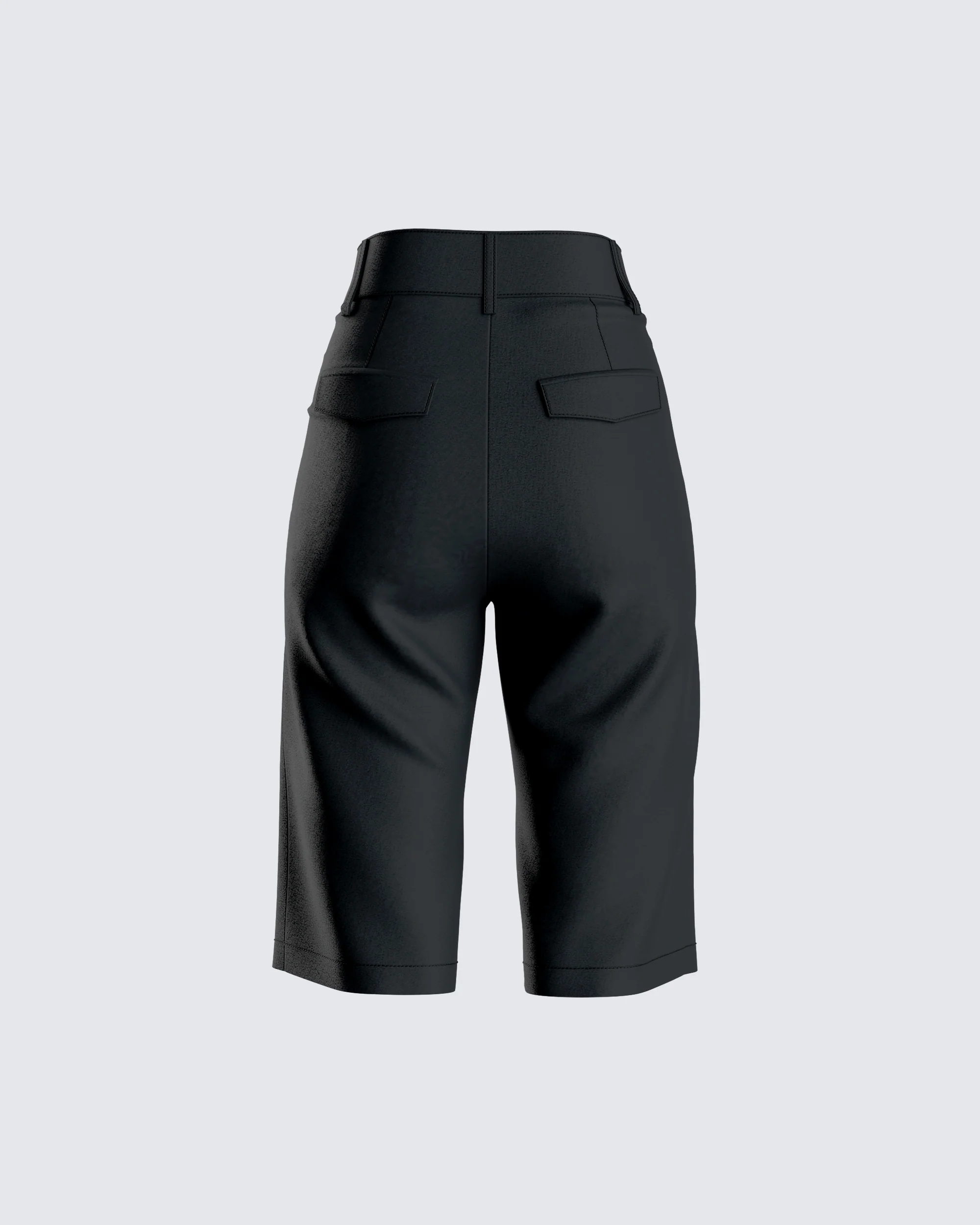 Birna Black Crepe Bermuda Shorts - Image 3