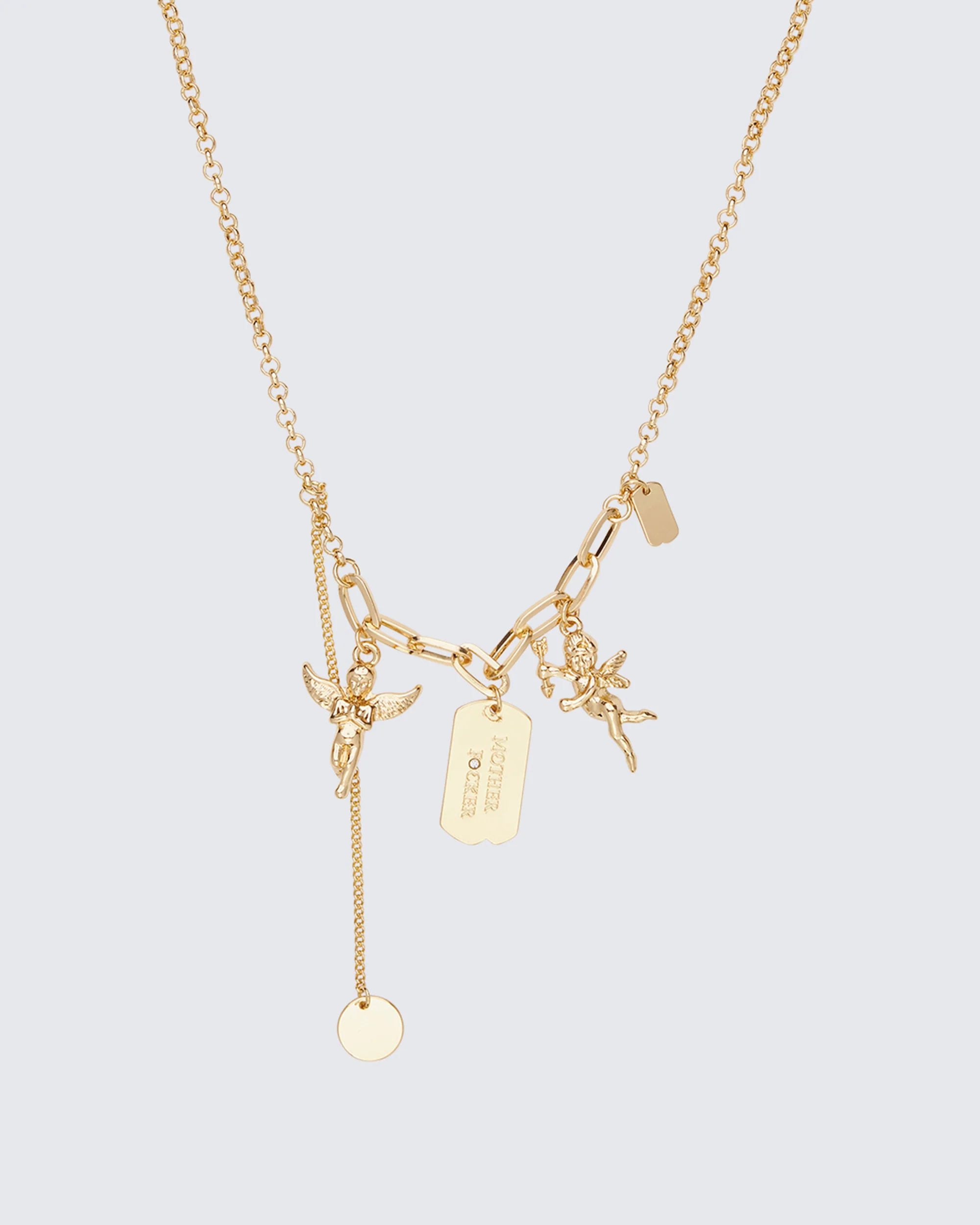 Blair Gold Cherub Charm Necklace Stack - Image 2