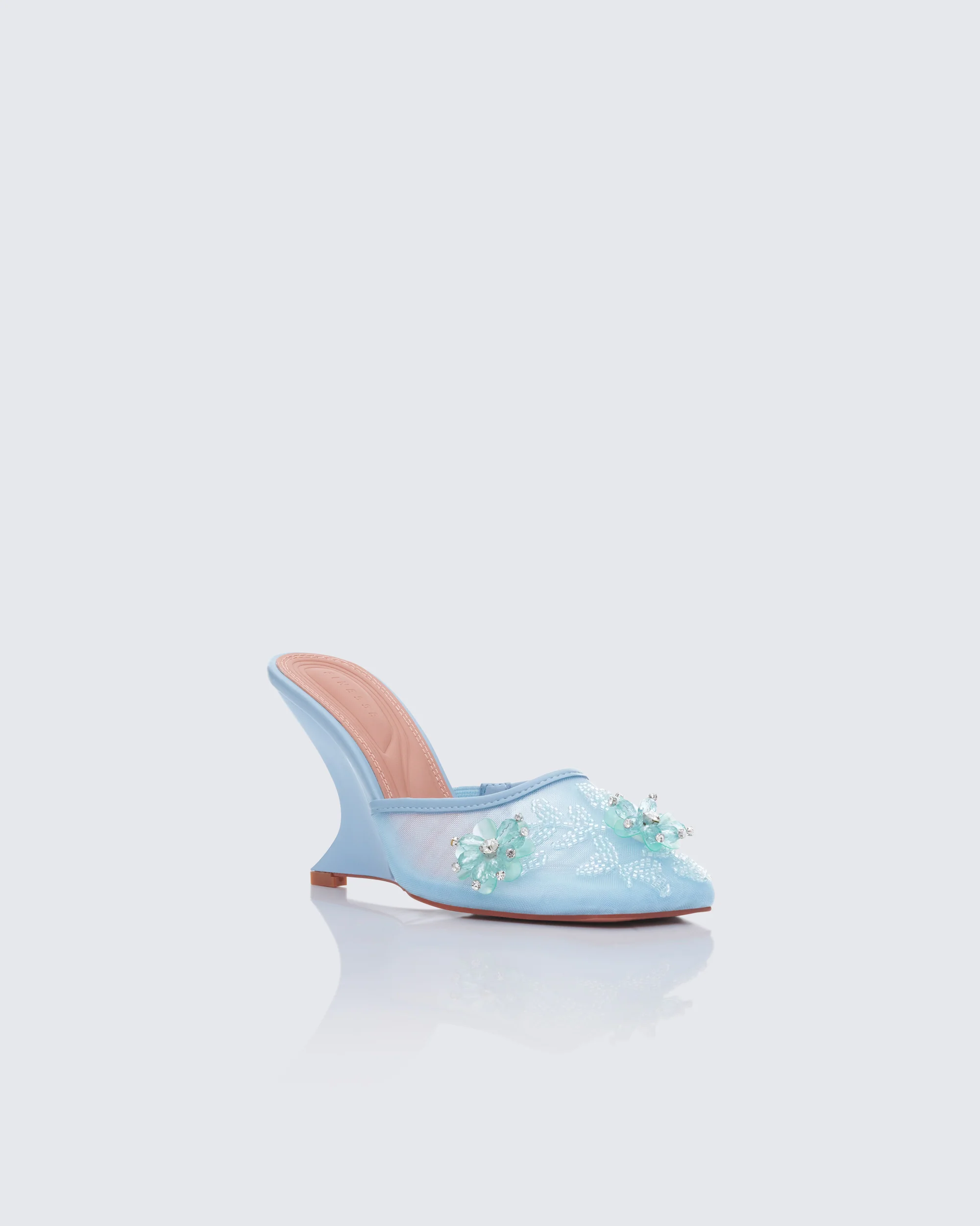 Brandi Blue Mesh Wedge Sandal - Image 2
