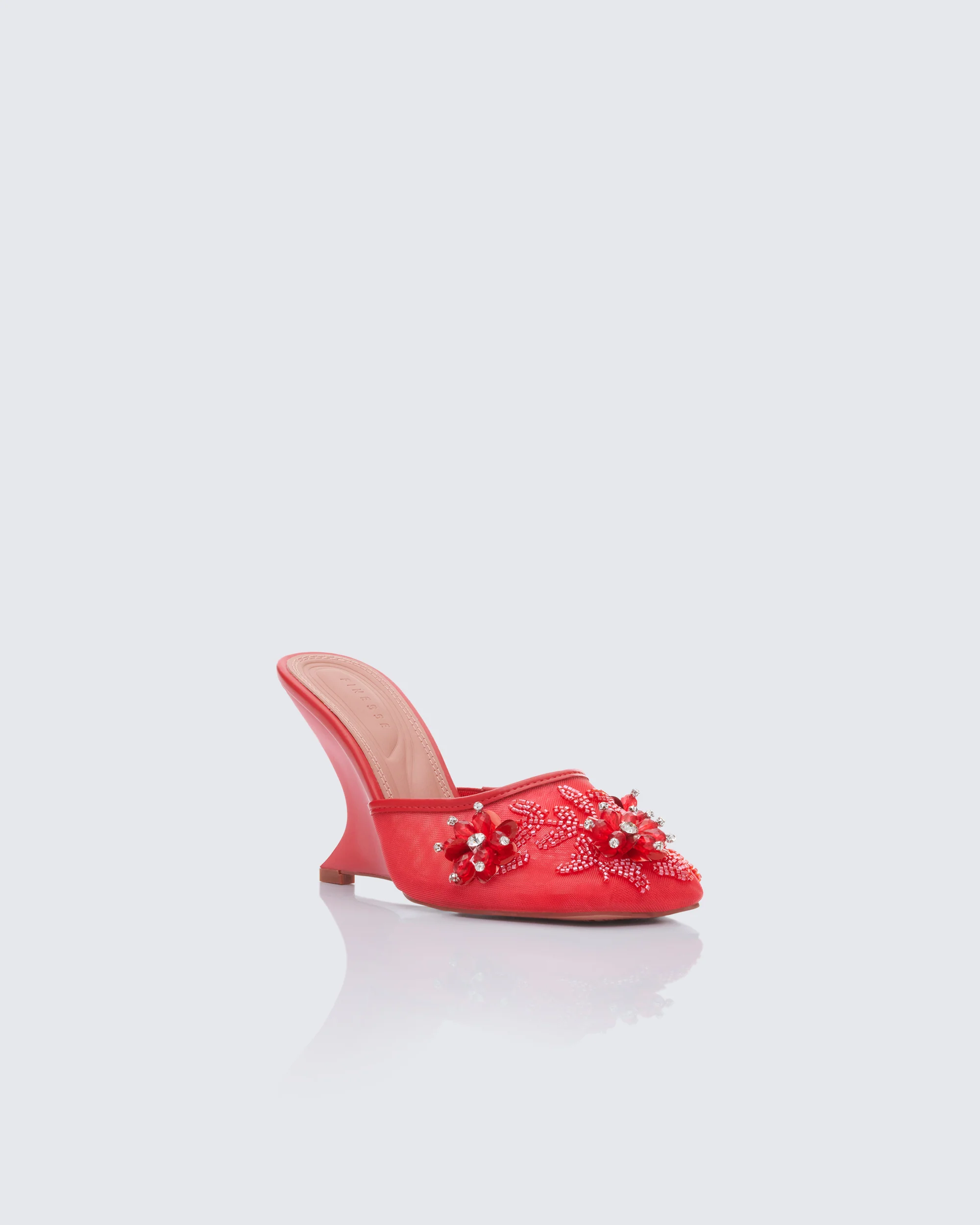 Brandi Red Mesh Wedge Sandal - Image 2