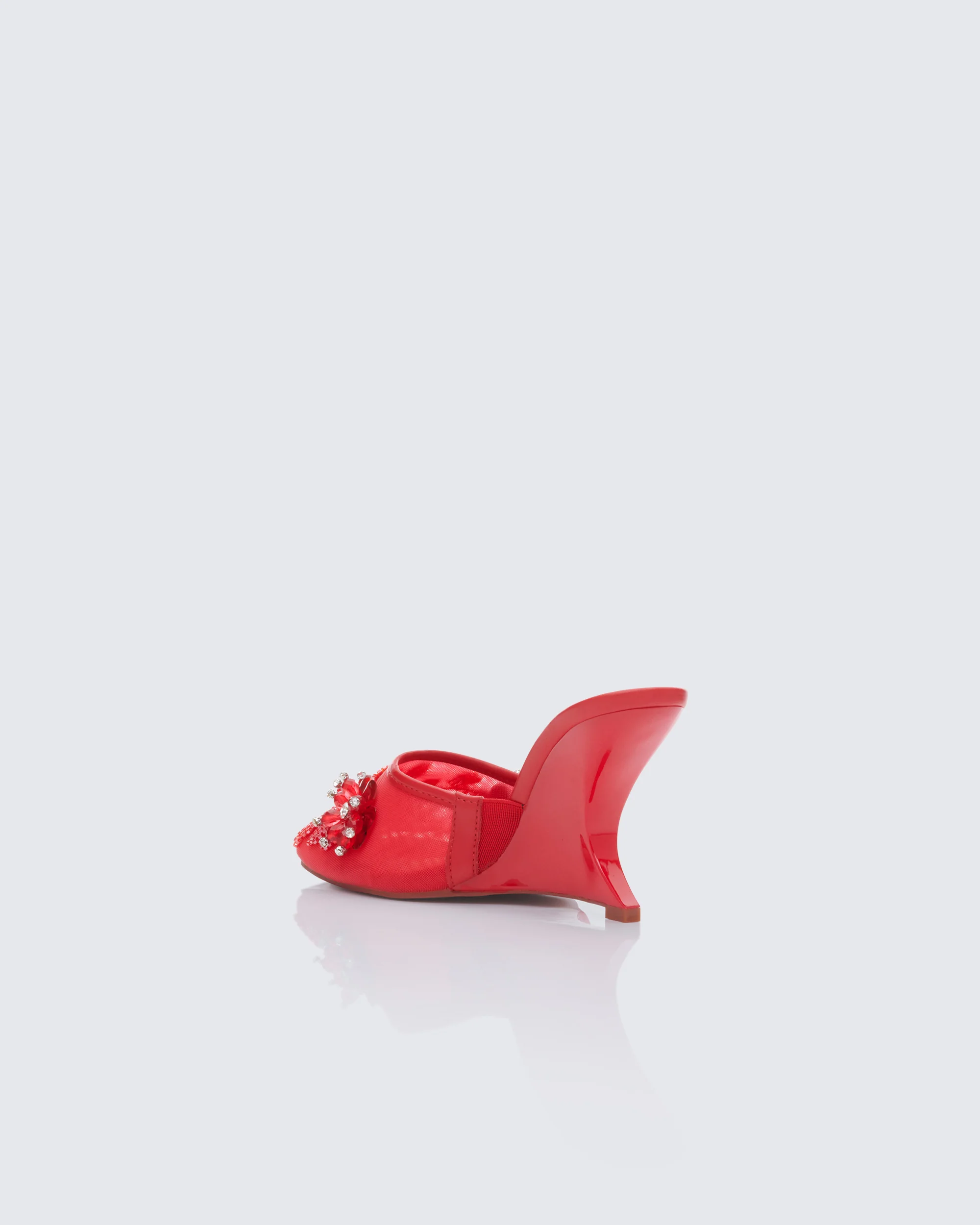 Brandi Red Mesh Wedge Sandal - Image 3