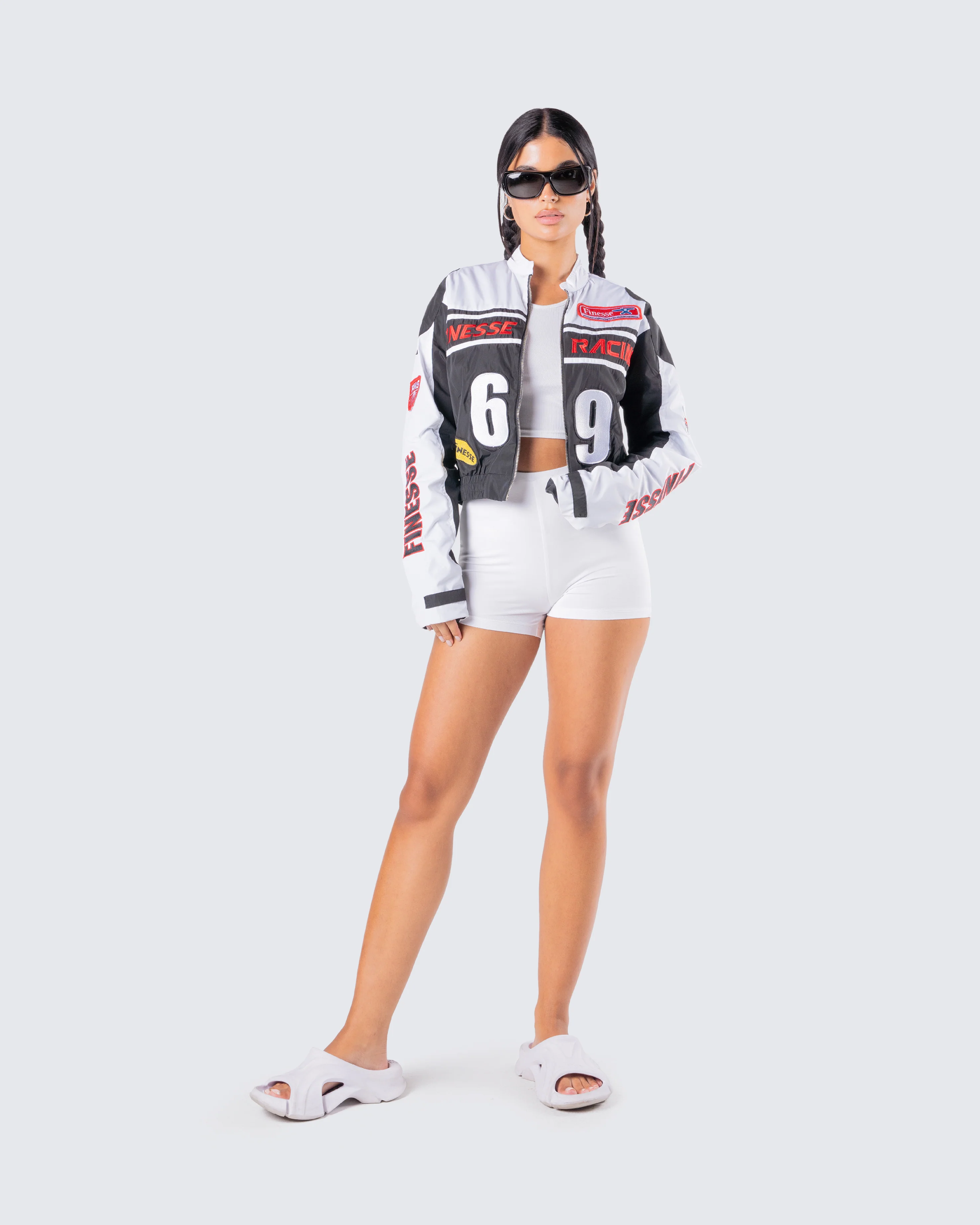 Brent Patchwork Moto Racing Jacket - Image 9