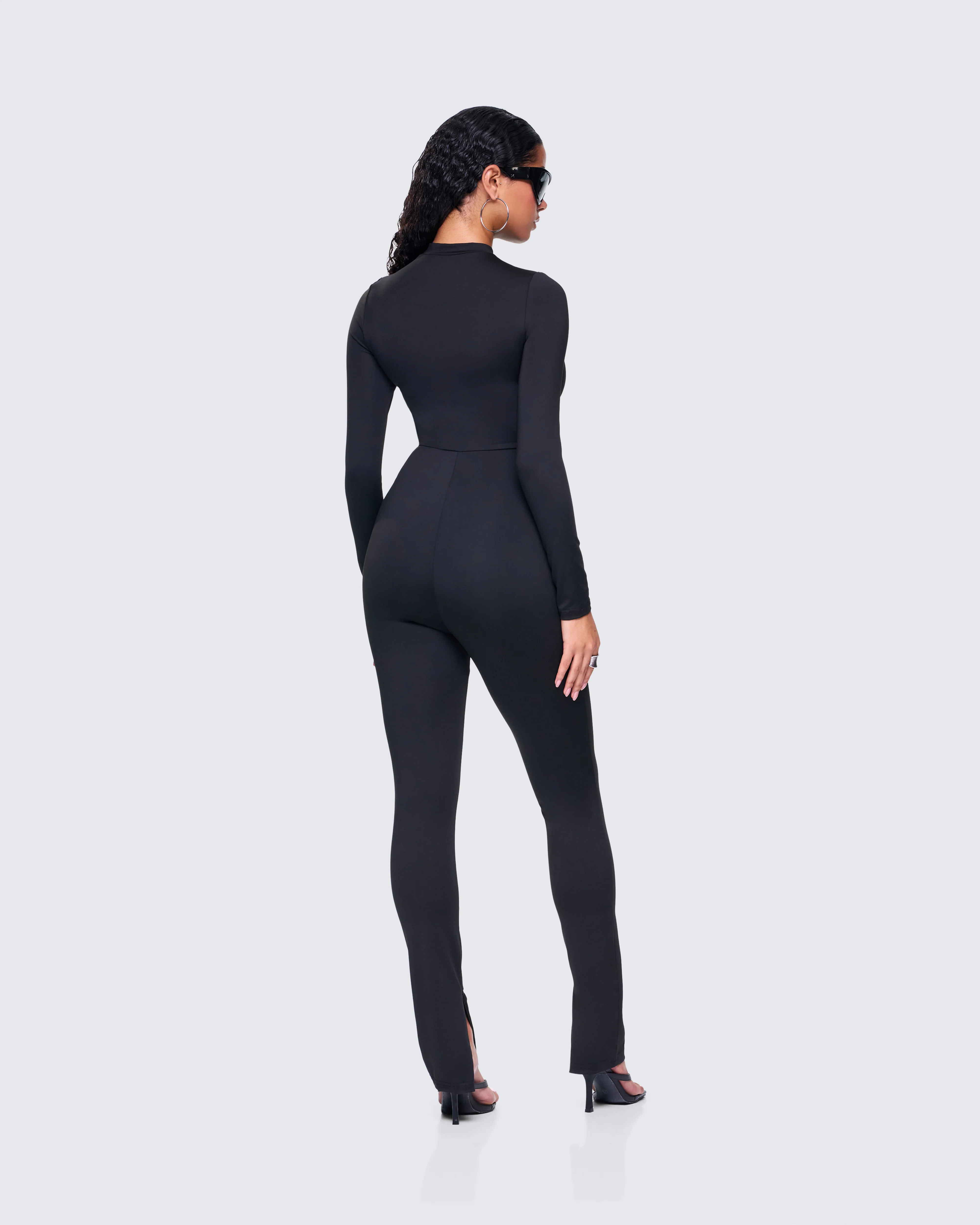 Brianna Black Zip Up Jumpsuit - Image 6
