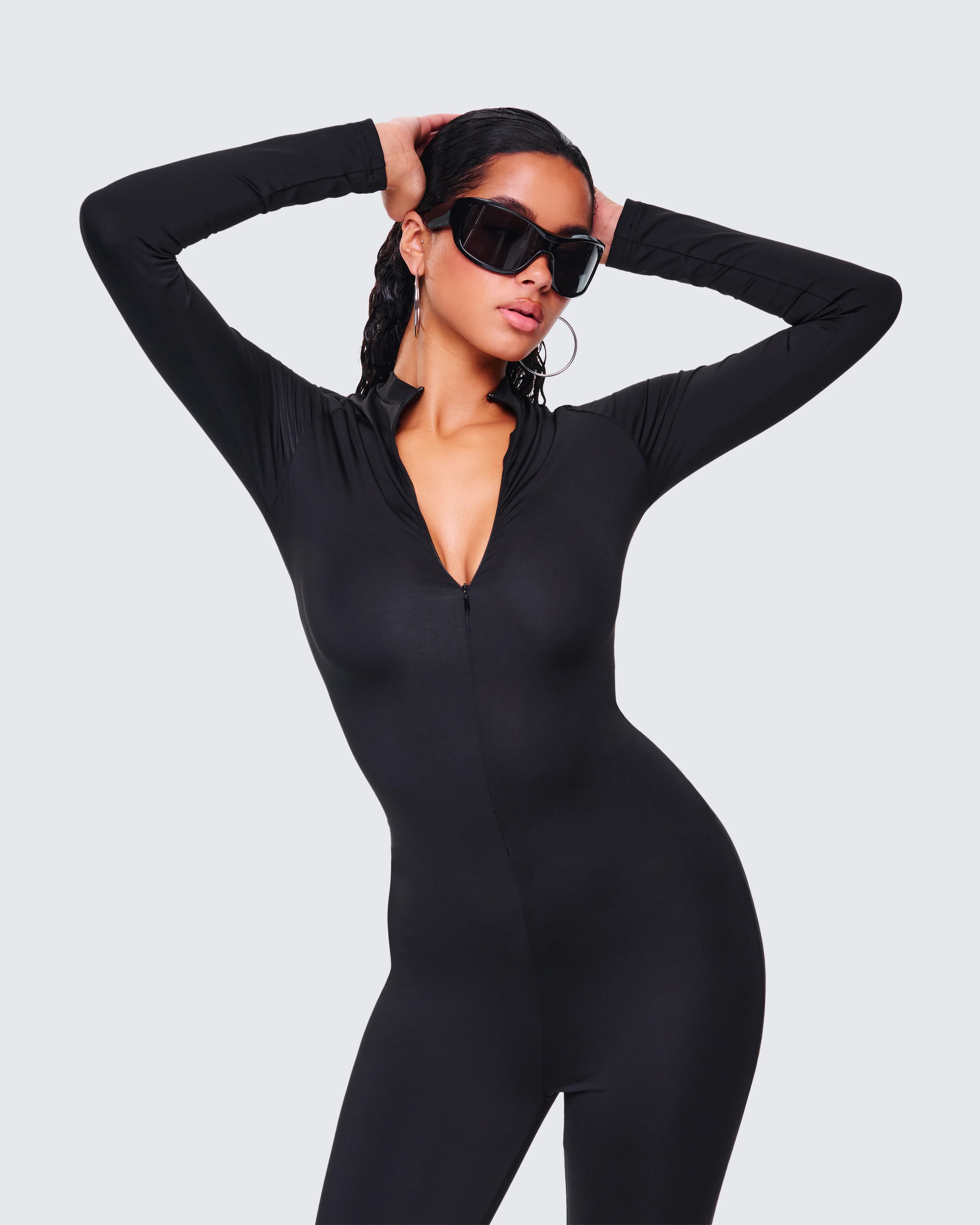 Brianna Black Zip Up Jumpsuit - Image 7
