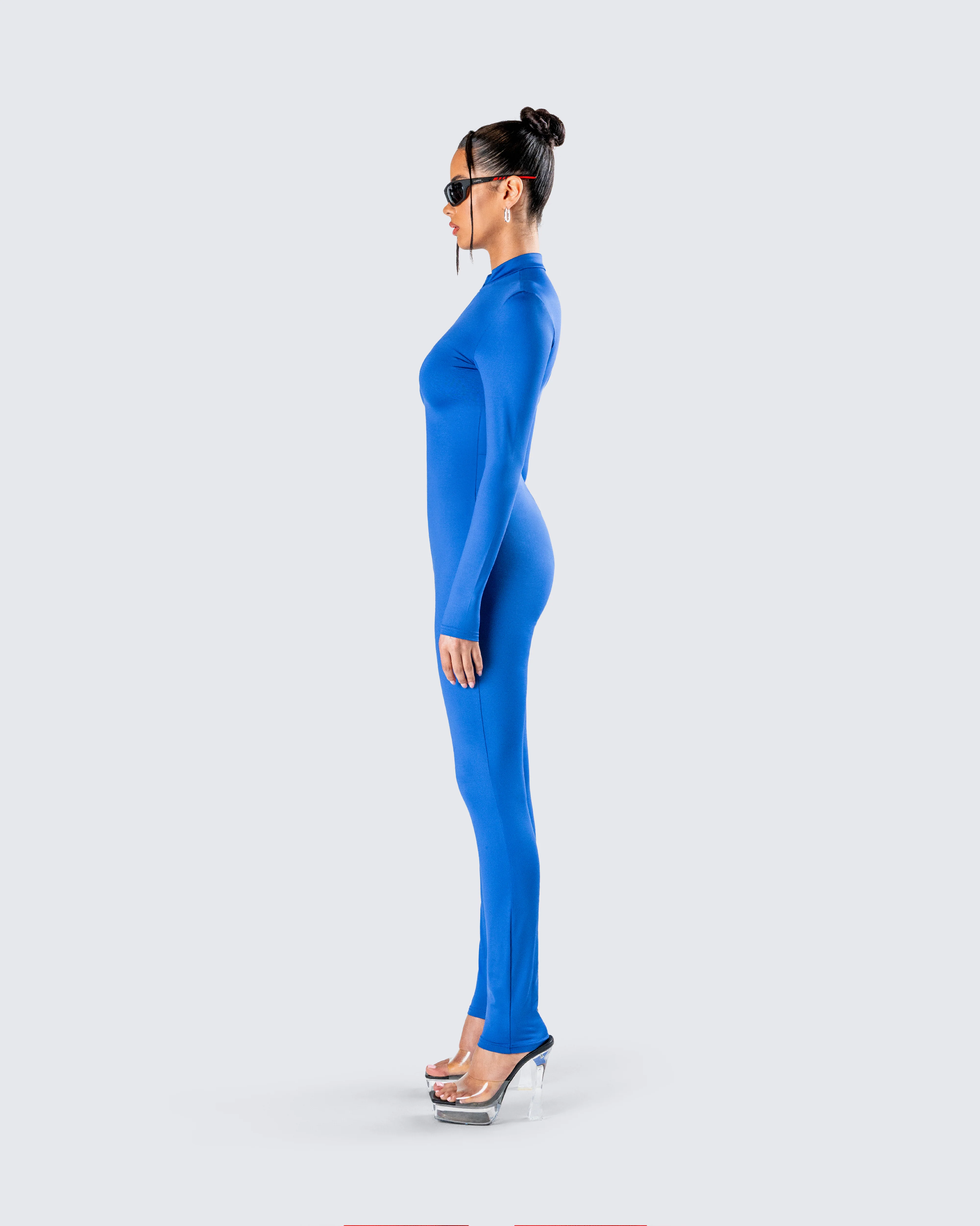Brianna Blue Zip Up Jumpsuit - Image 5