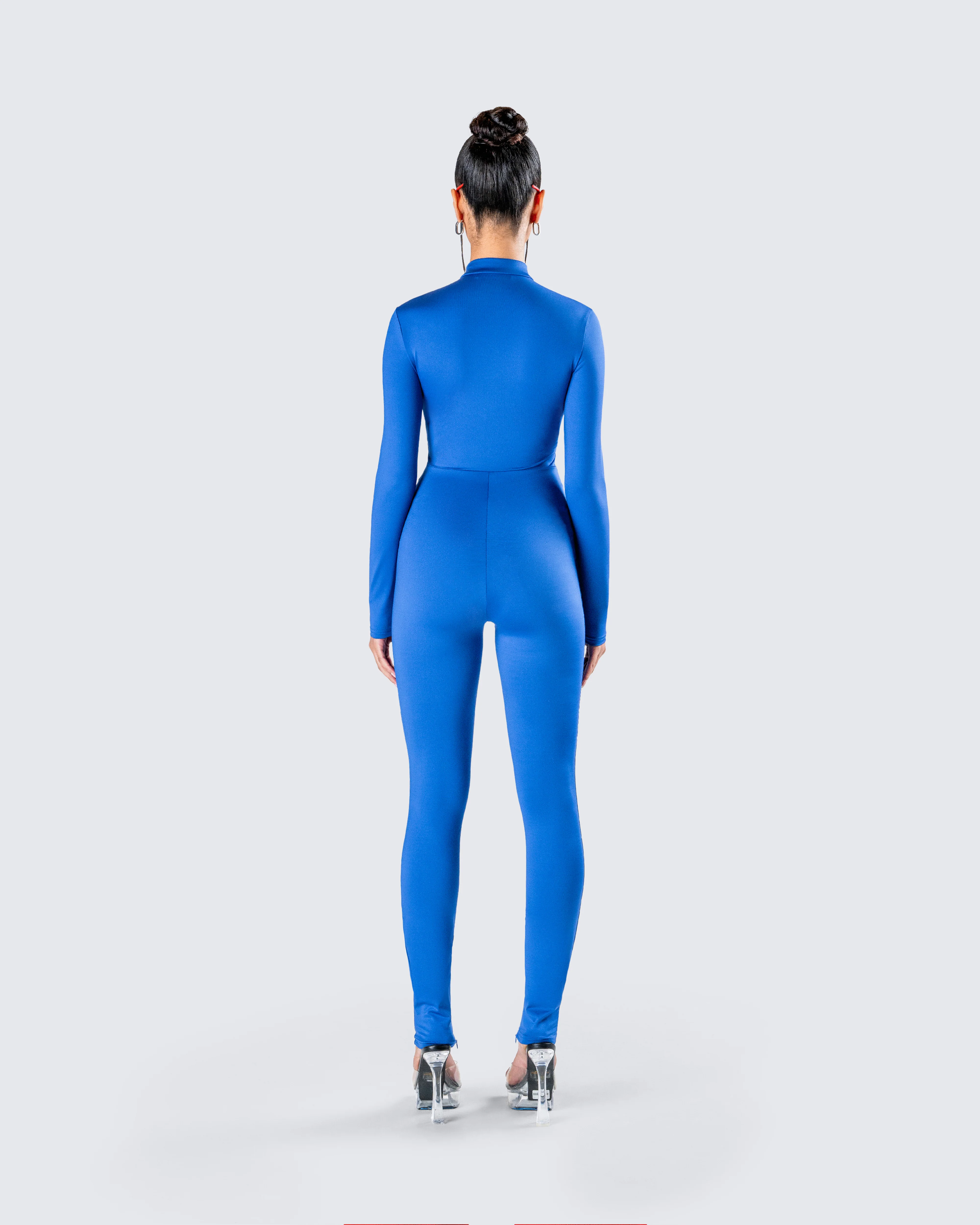 Brianna Blue Zip Up Jumpsuit - Image 6