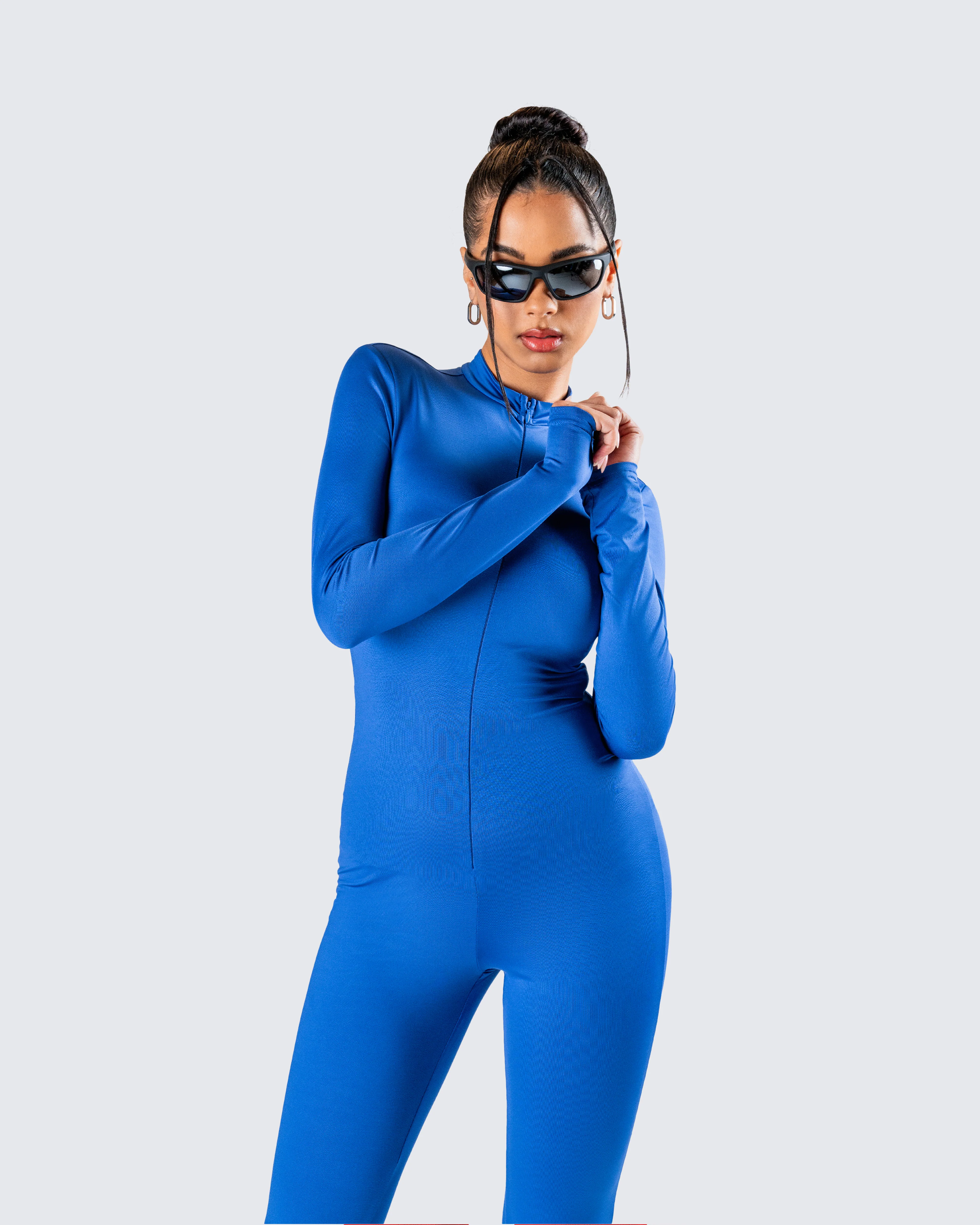 Brianna Blue Zip Up Jumpsuit - Image 8