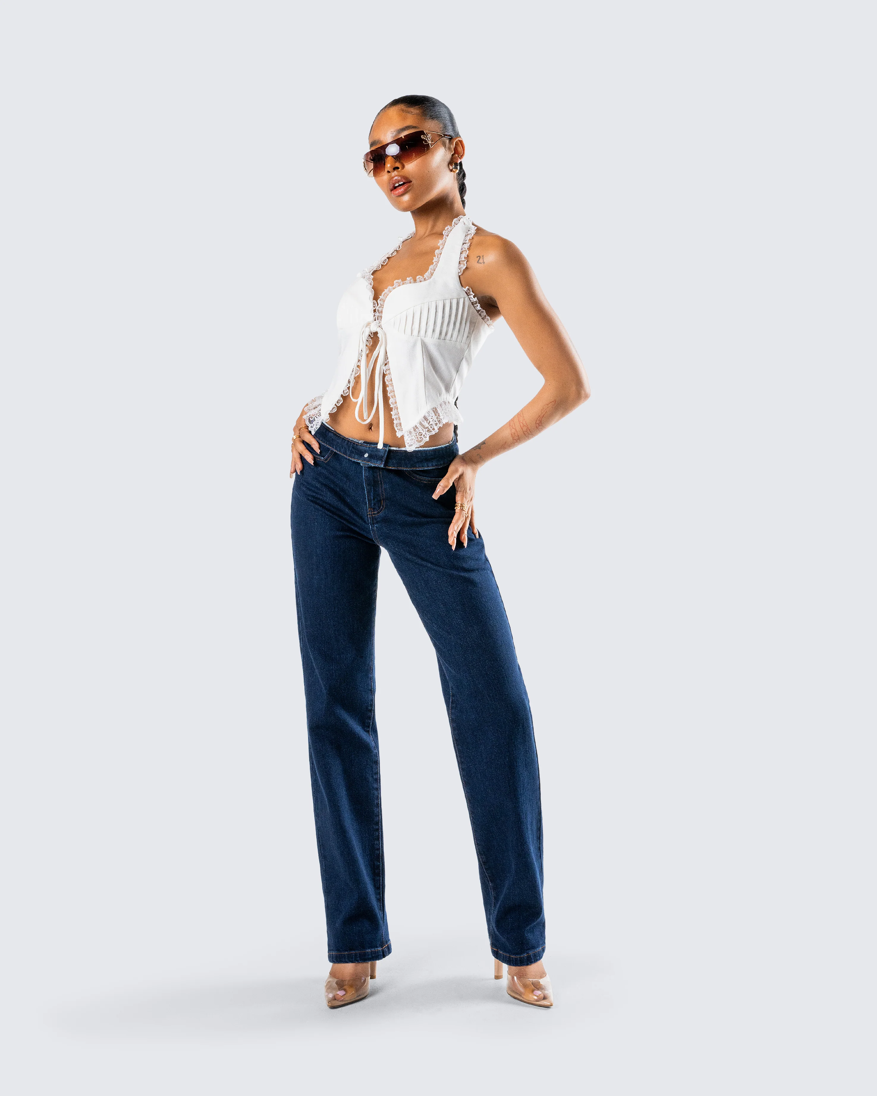 Briar Blue Low Waist Denim Pant - Image 9