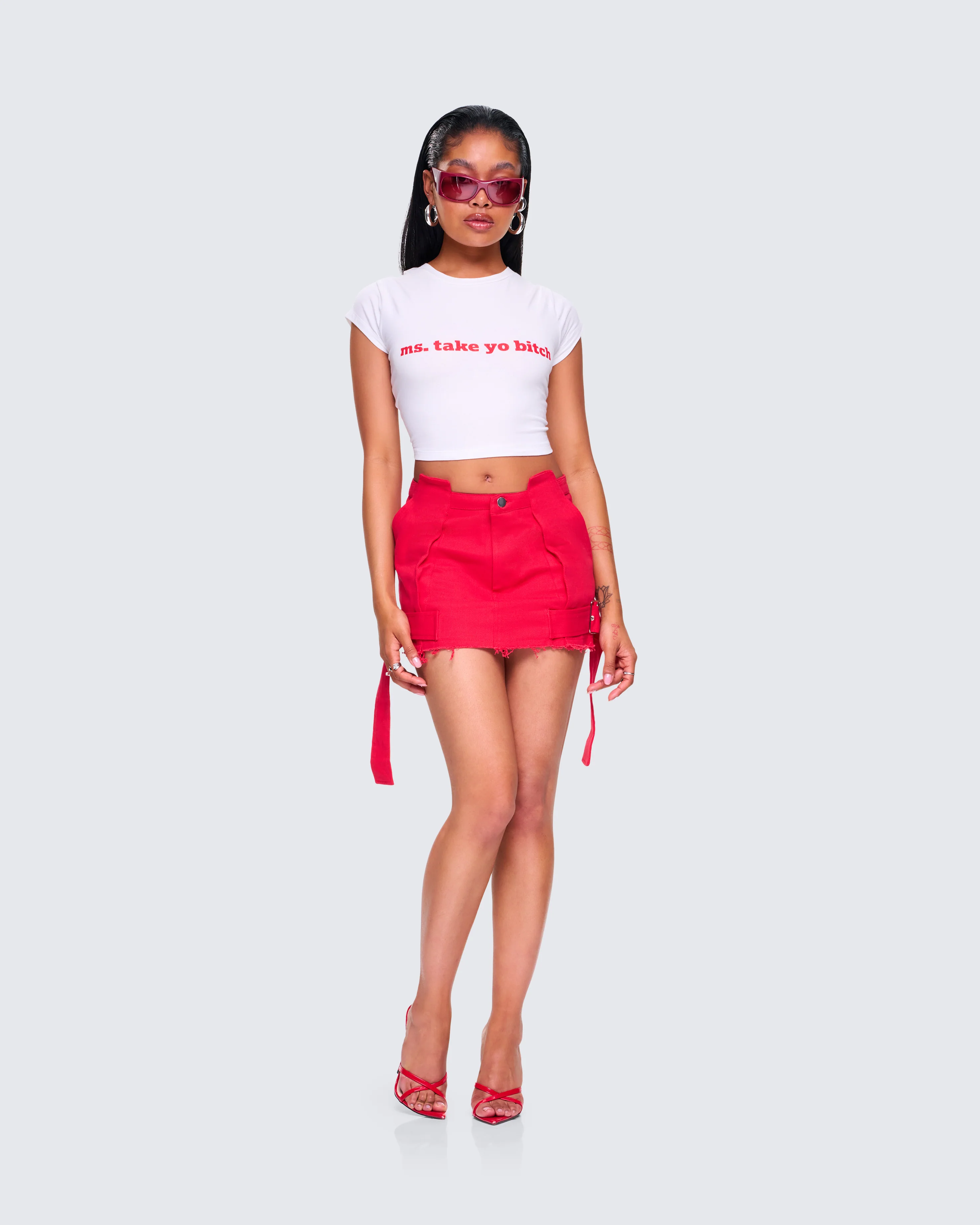 Brielle Red Mini Skirt - Image 8