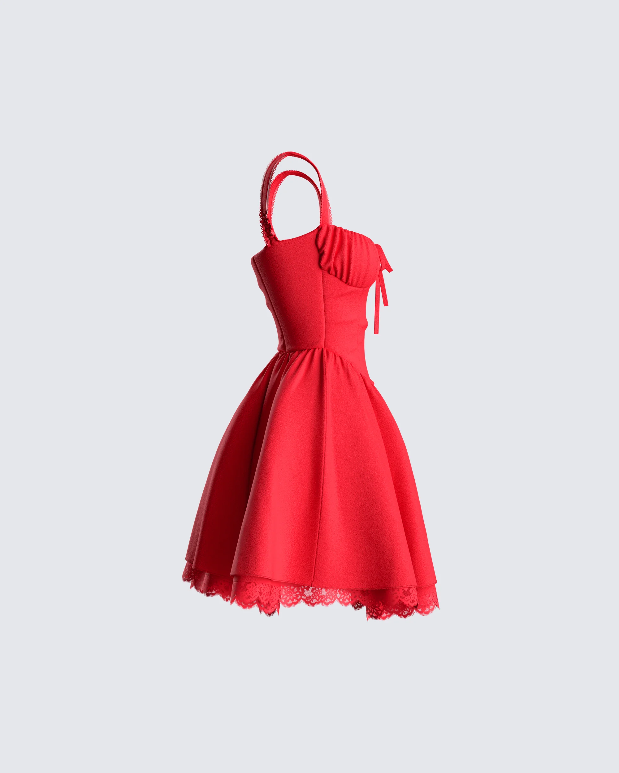 Brit Red Poplin Mini Dress - Image 2
