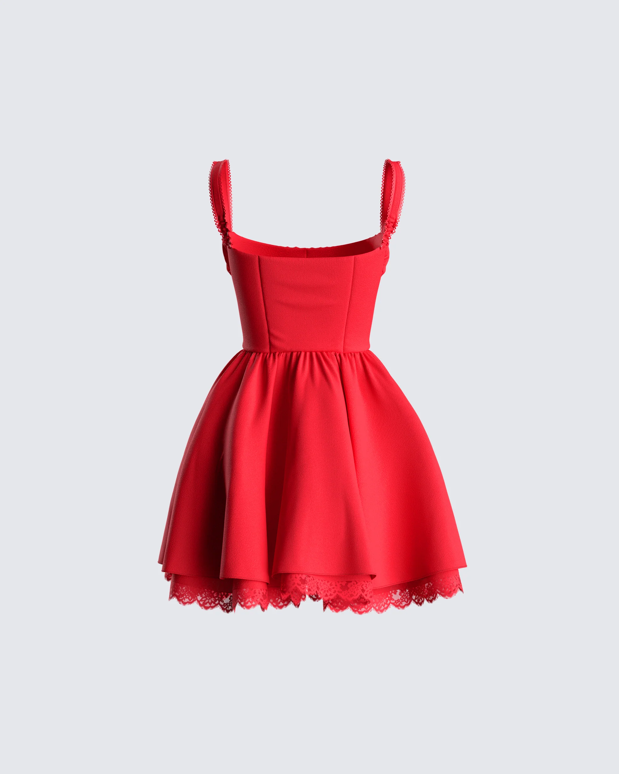Brit Red Poplin Mini Dress - Image 3