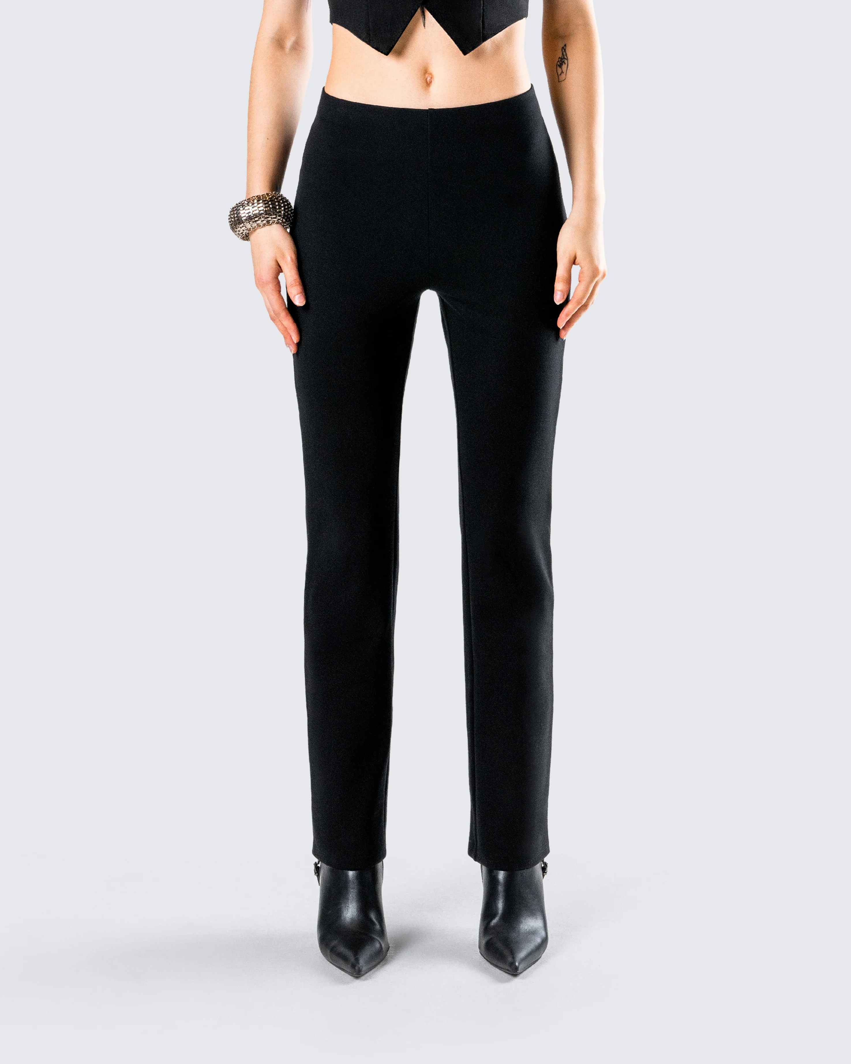 Bronte Black Ponte High Rise Pant - Image 4