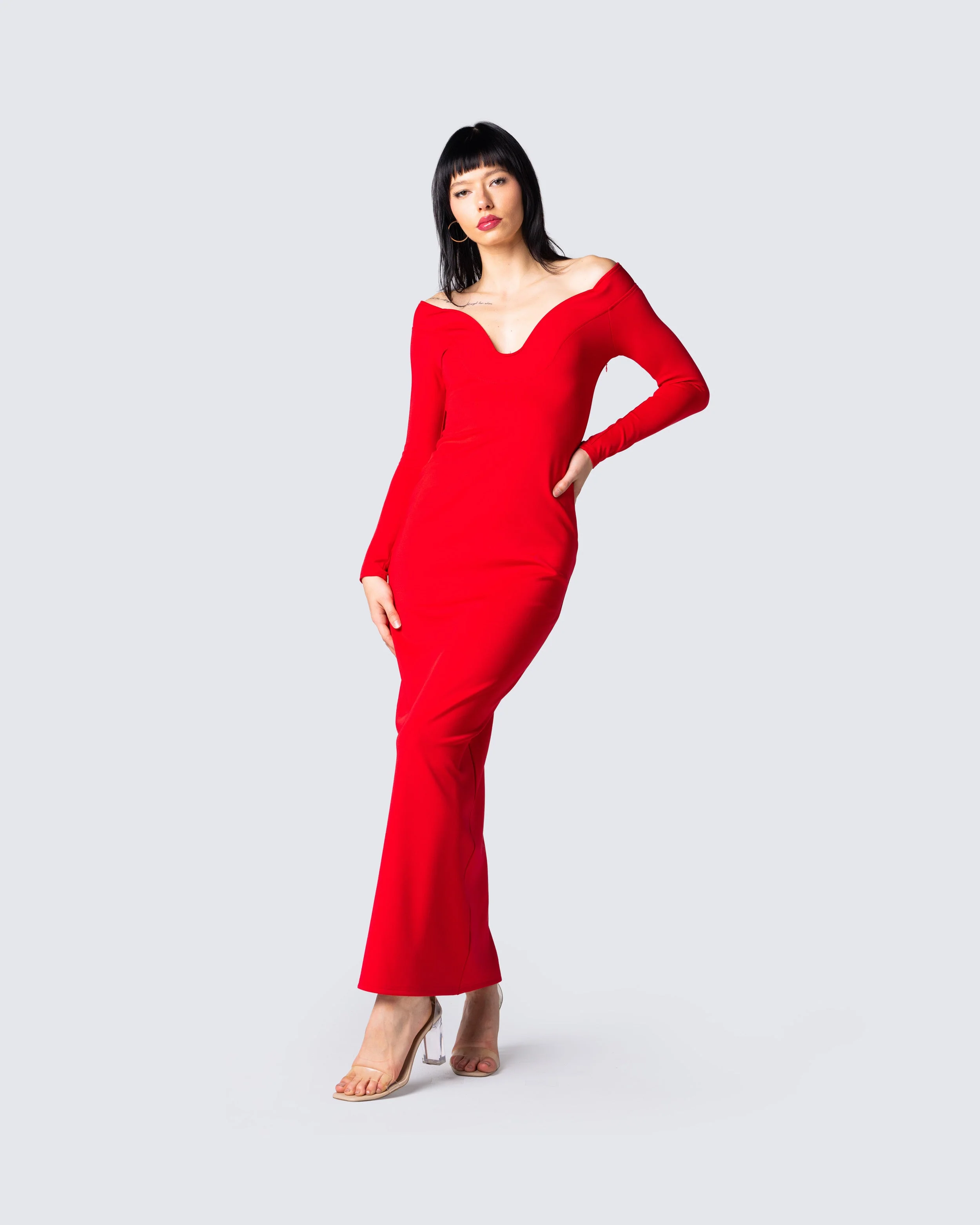 Brooke Red Maxi Dress - Image 7