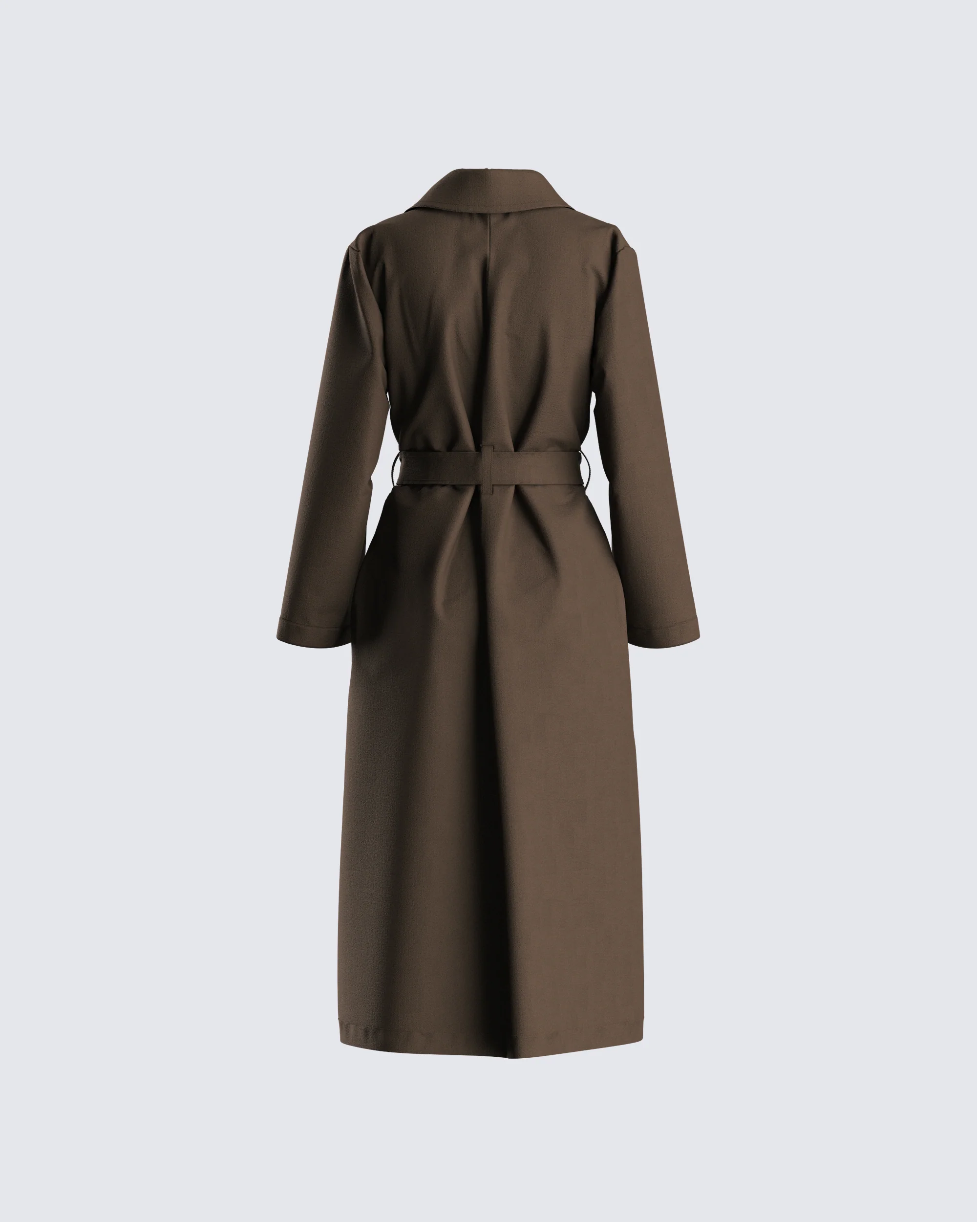 Bryn Dark Olive Belted Trench Coat - Image 3