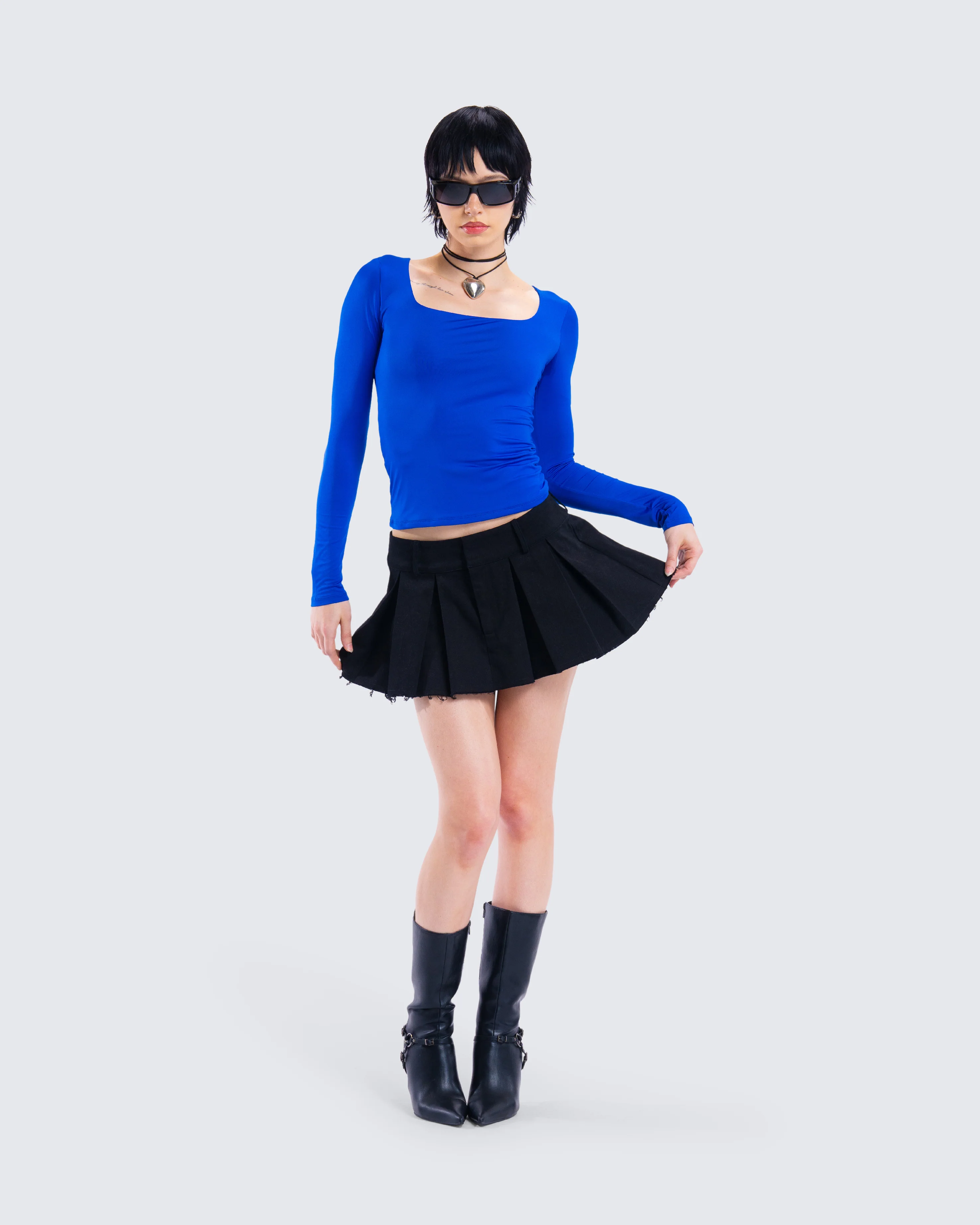 Brynee Blue Long Sleeve Top - Image 9