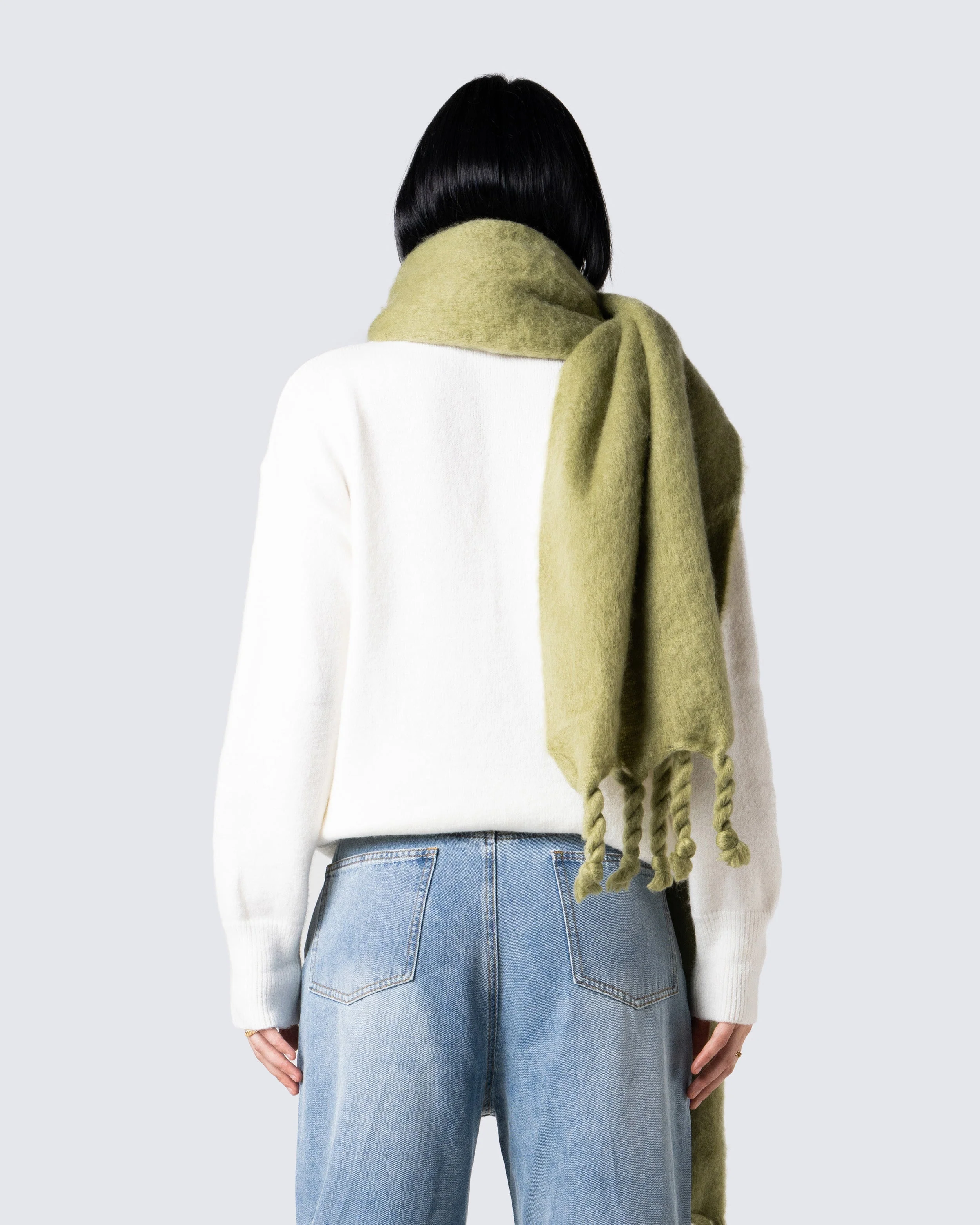 Carissa Olive Oversized Scarf - Image 4
