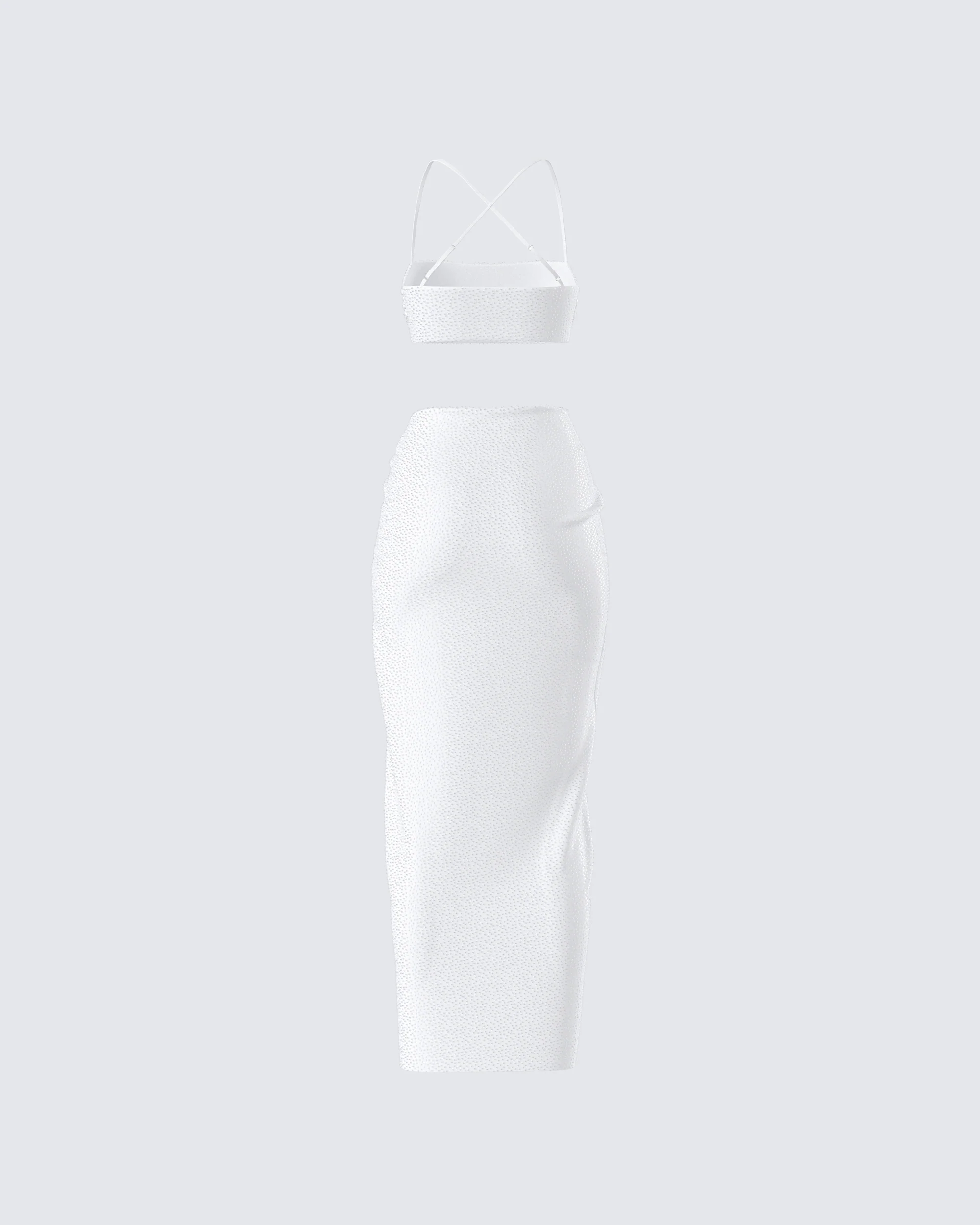 Carly White Beaded Maxi Set - Image 3
