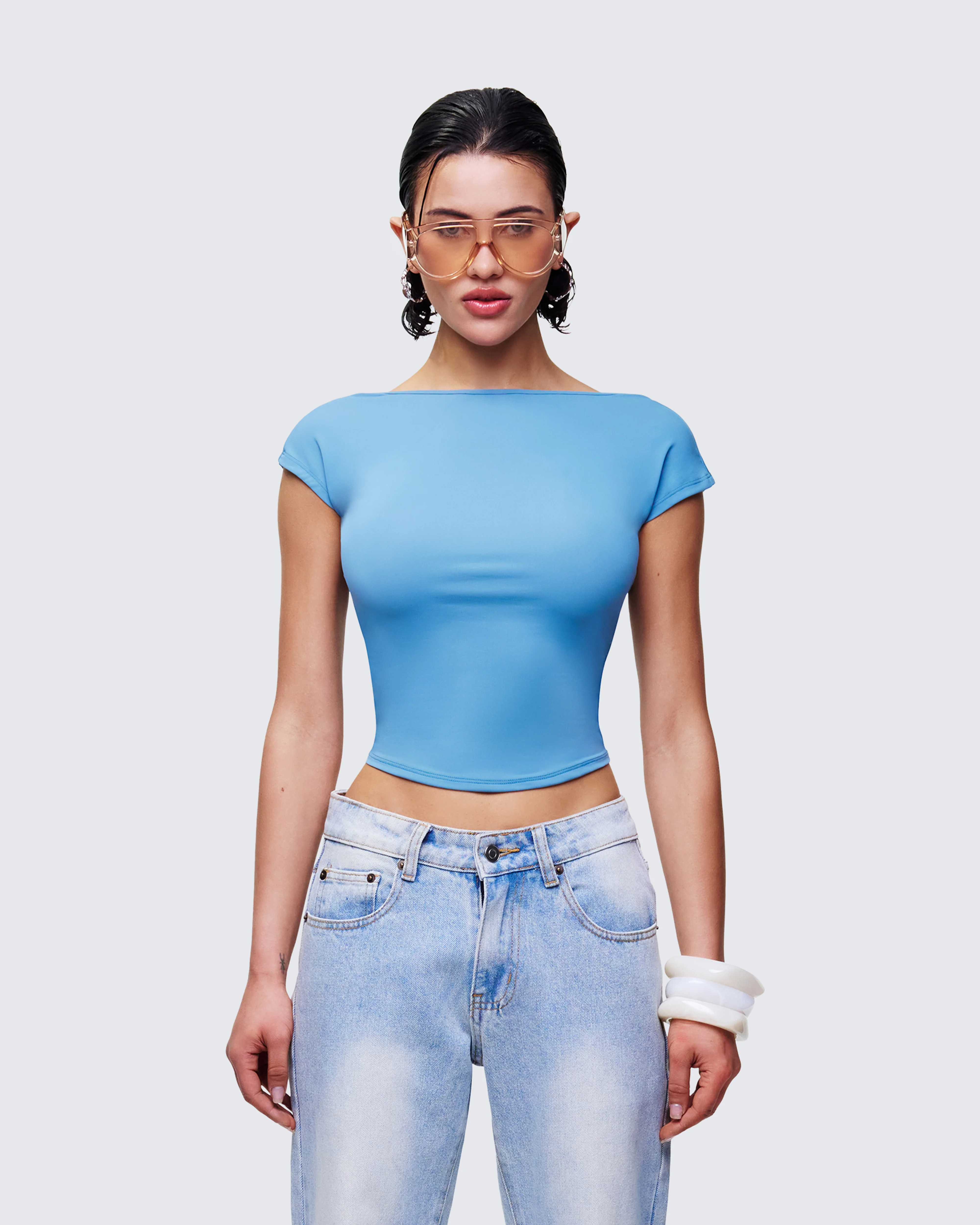 Caroline Blue Backless Top - Image 2