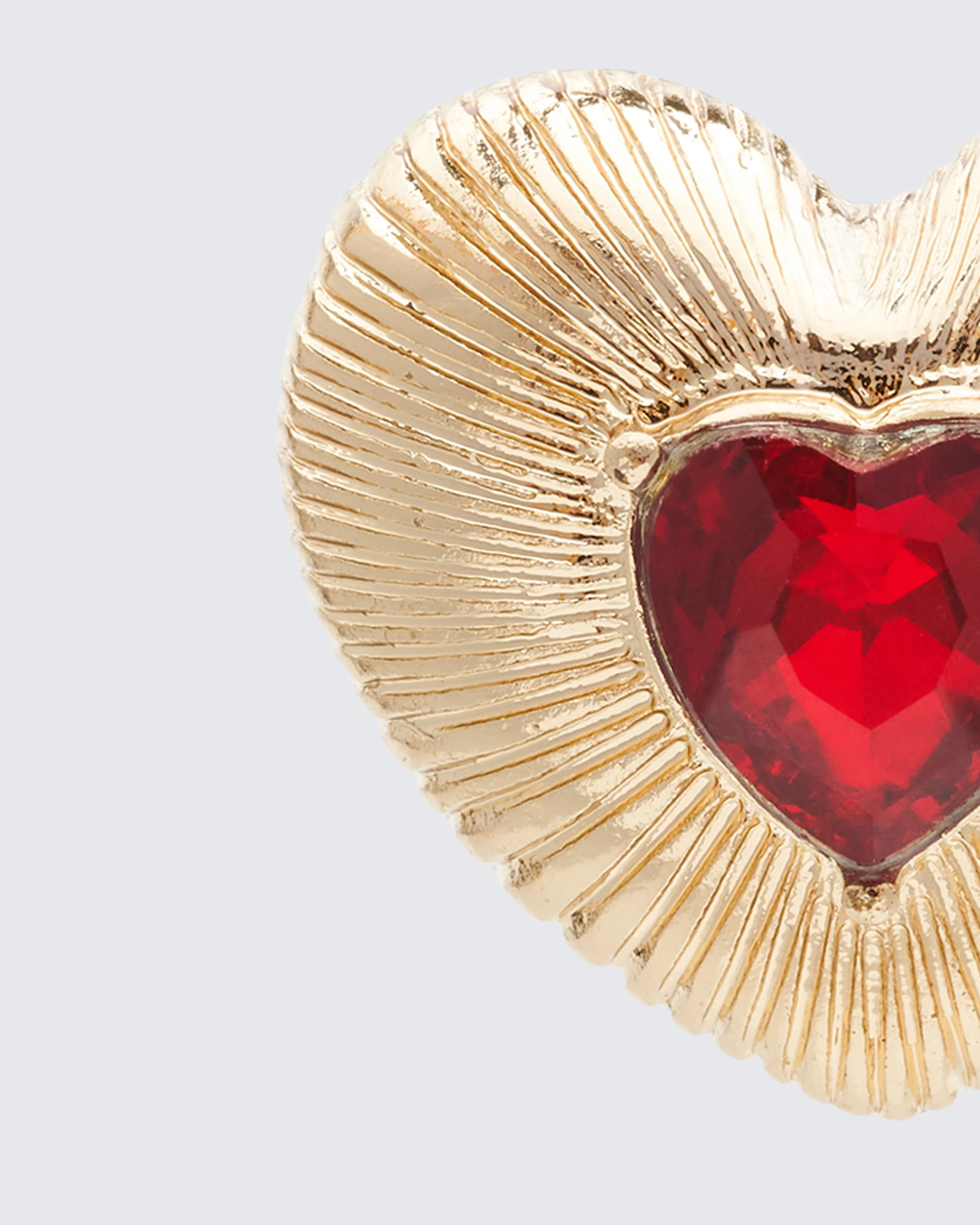 Carolyn Gold Ruby Heart Stud Earrings - Image 3