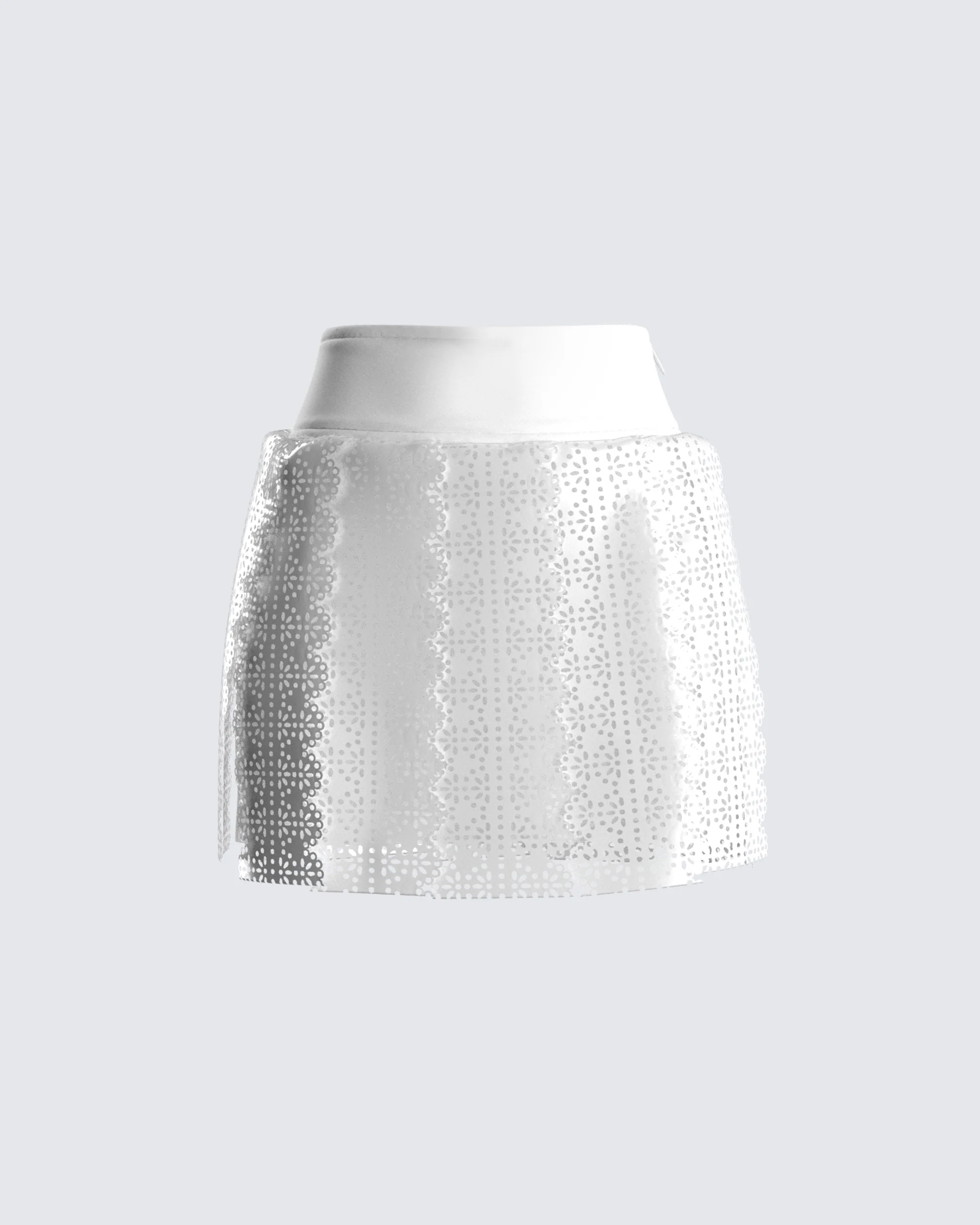 Casey White Vegan Leather Skirt