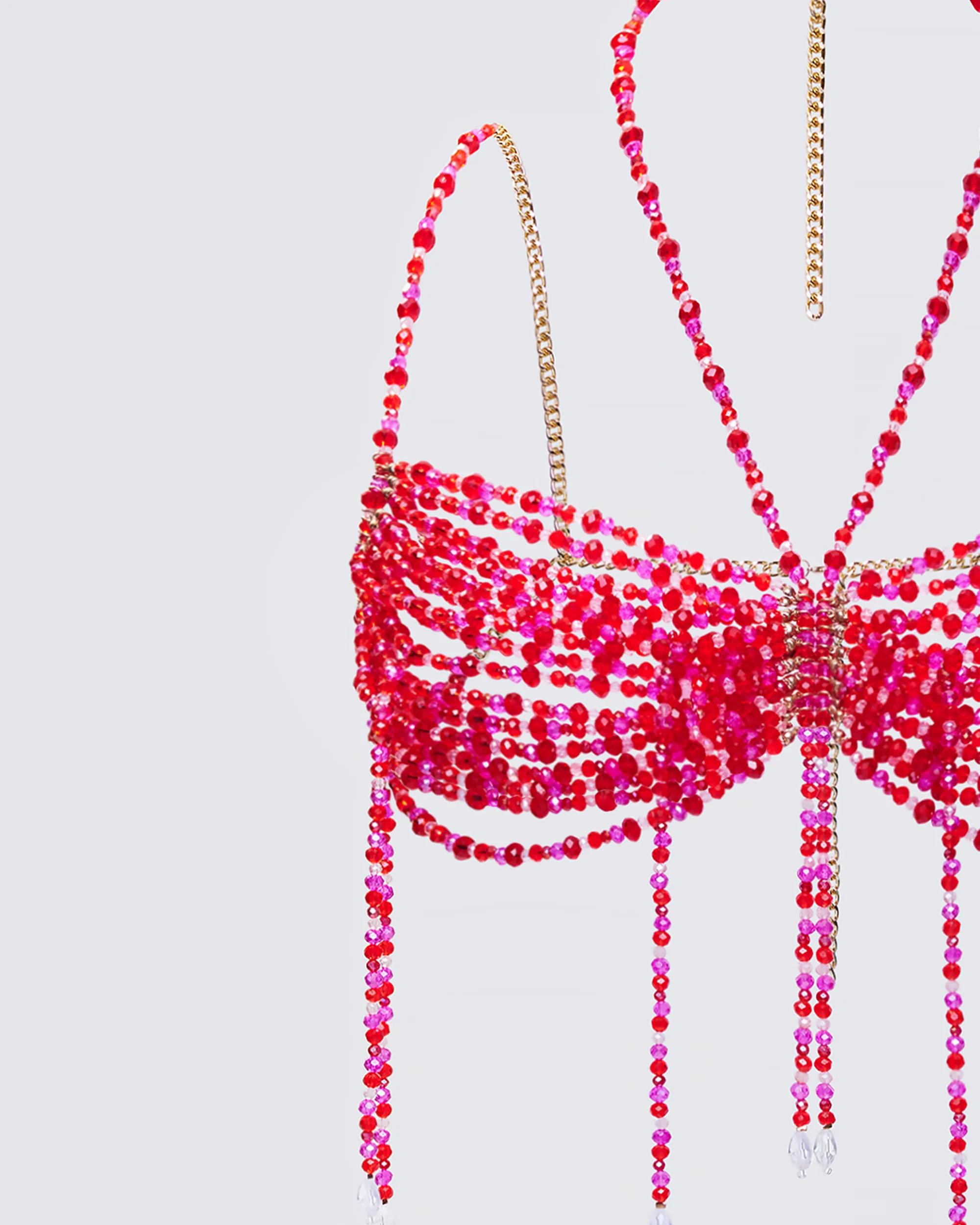 Celestia Red Beaded Bralette Top - Image 6
