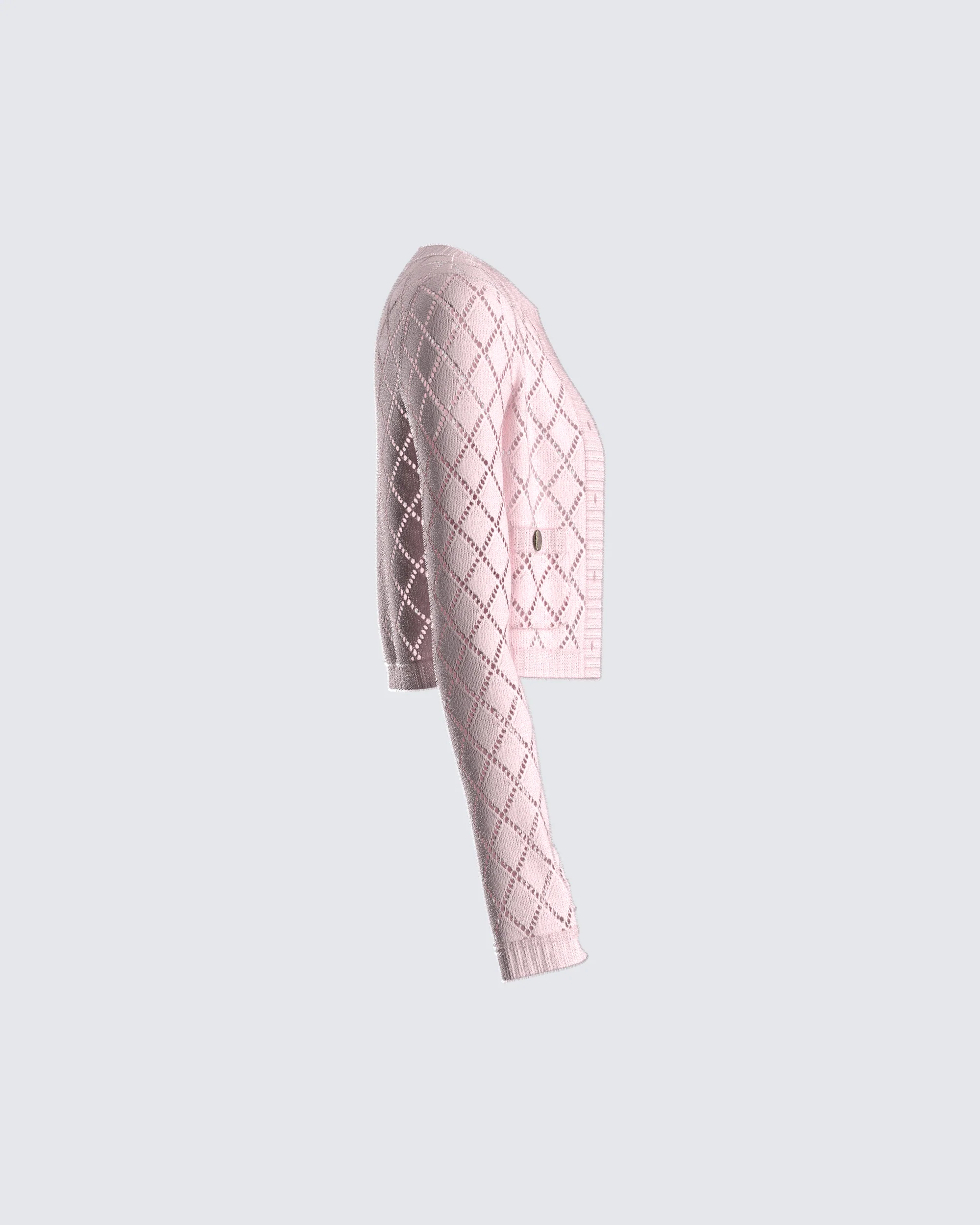 Celine Pink Pattern Knit Cardigan - Image 2