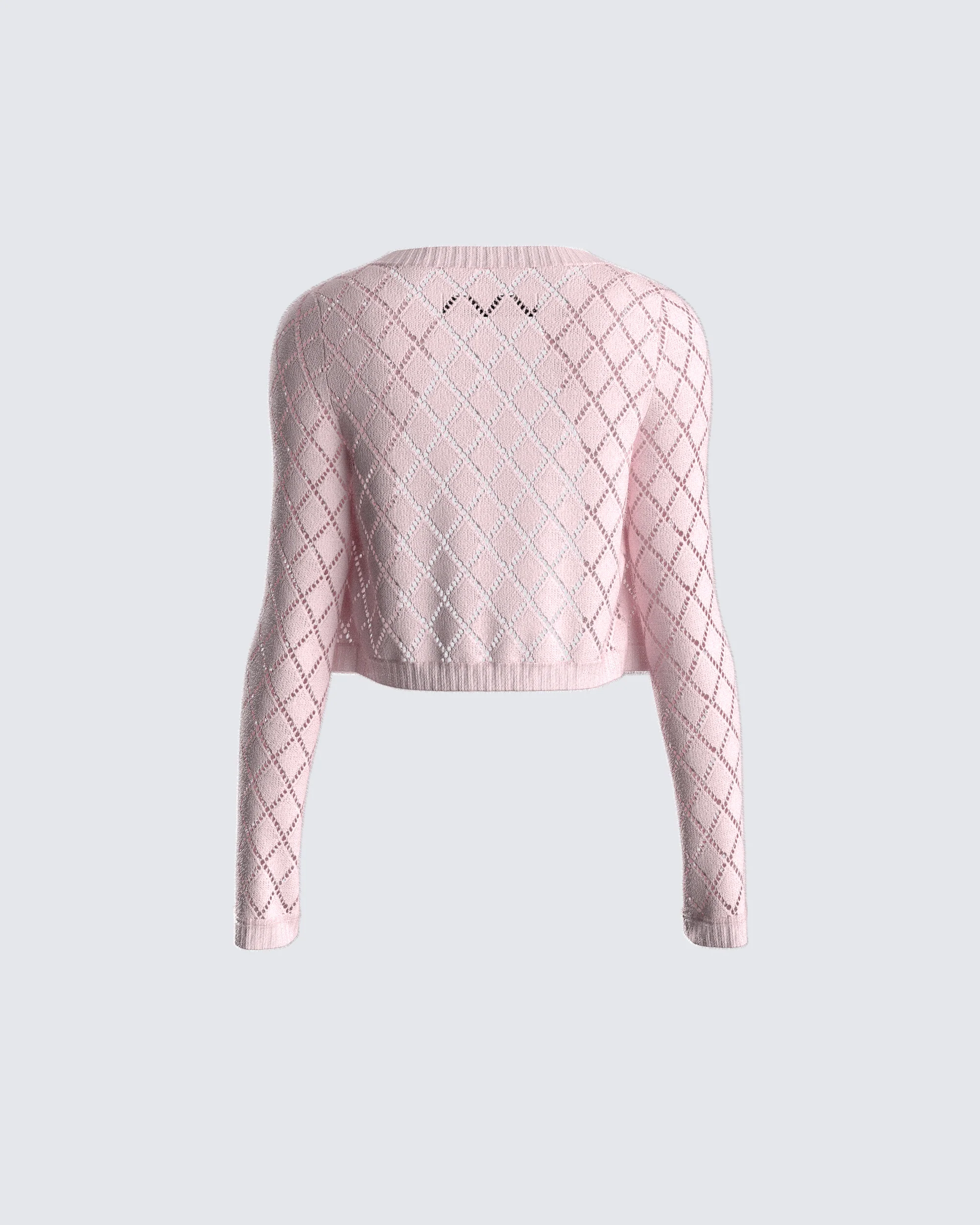 Celine Pink Pattern Knit Cardigan - Image 3