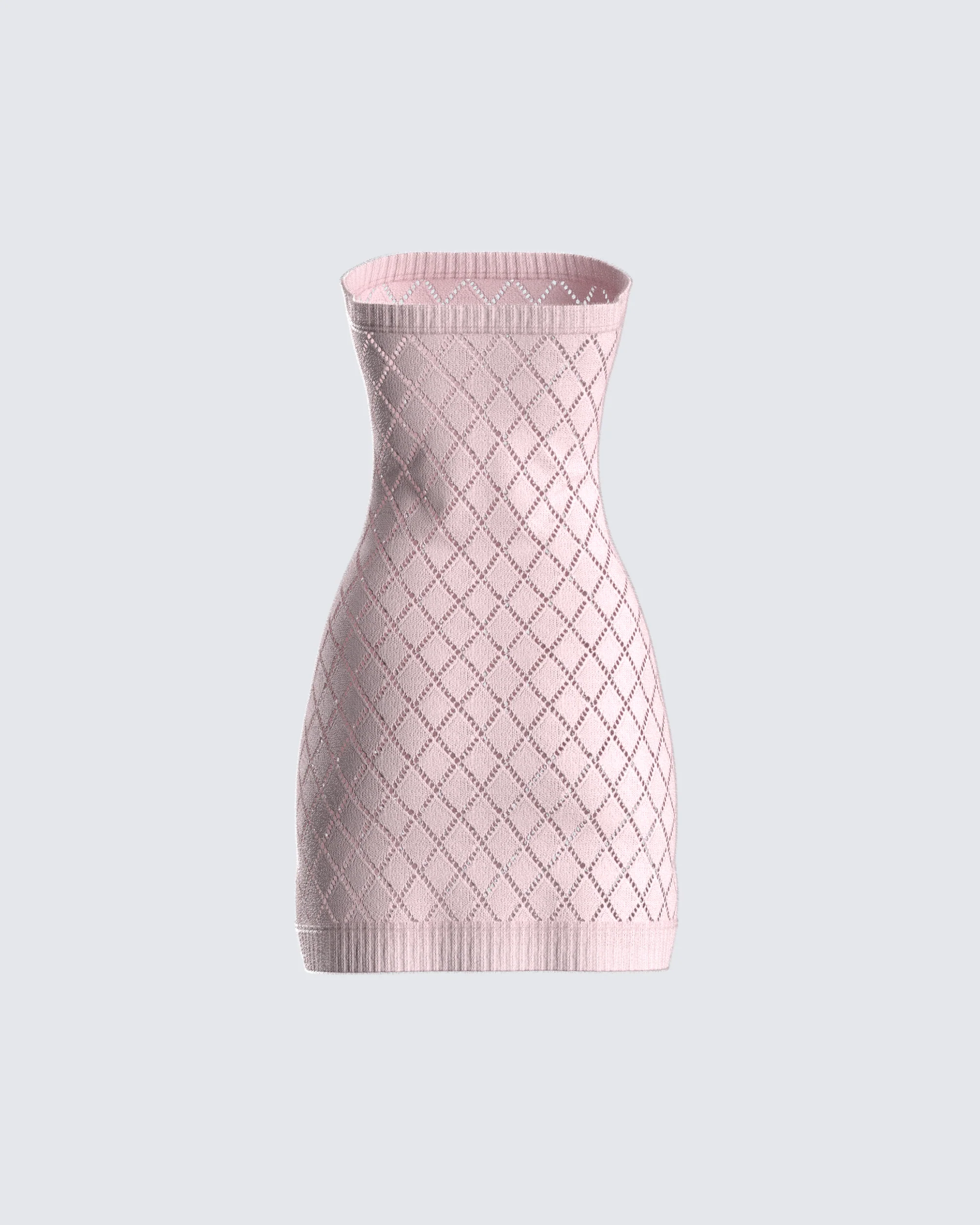 Celine Pink Pattern Knit Mini Dress - Image 3