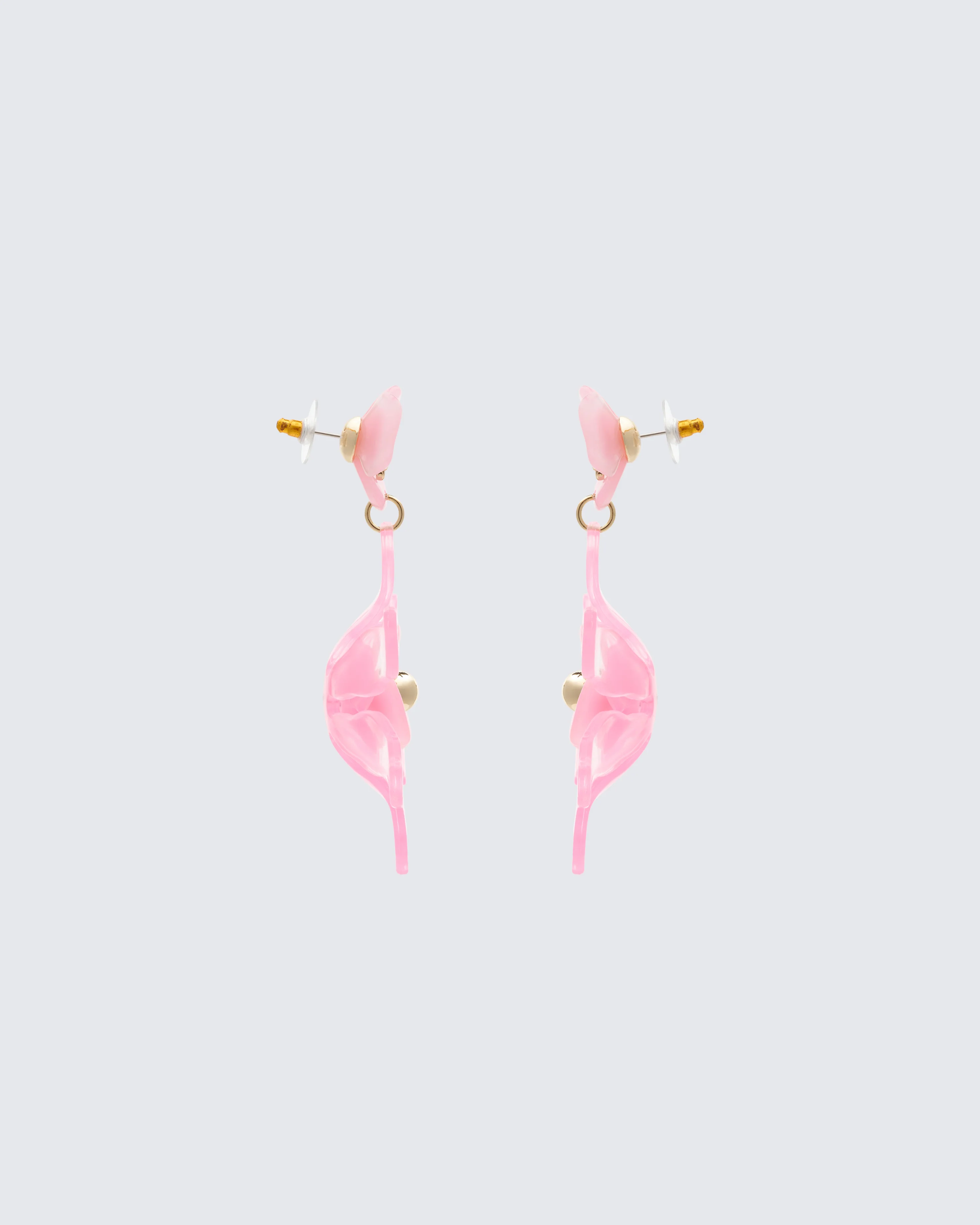 Charity Pink Flower Dangle Earrings - Image 2