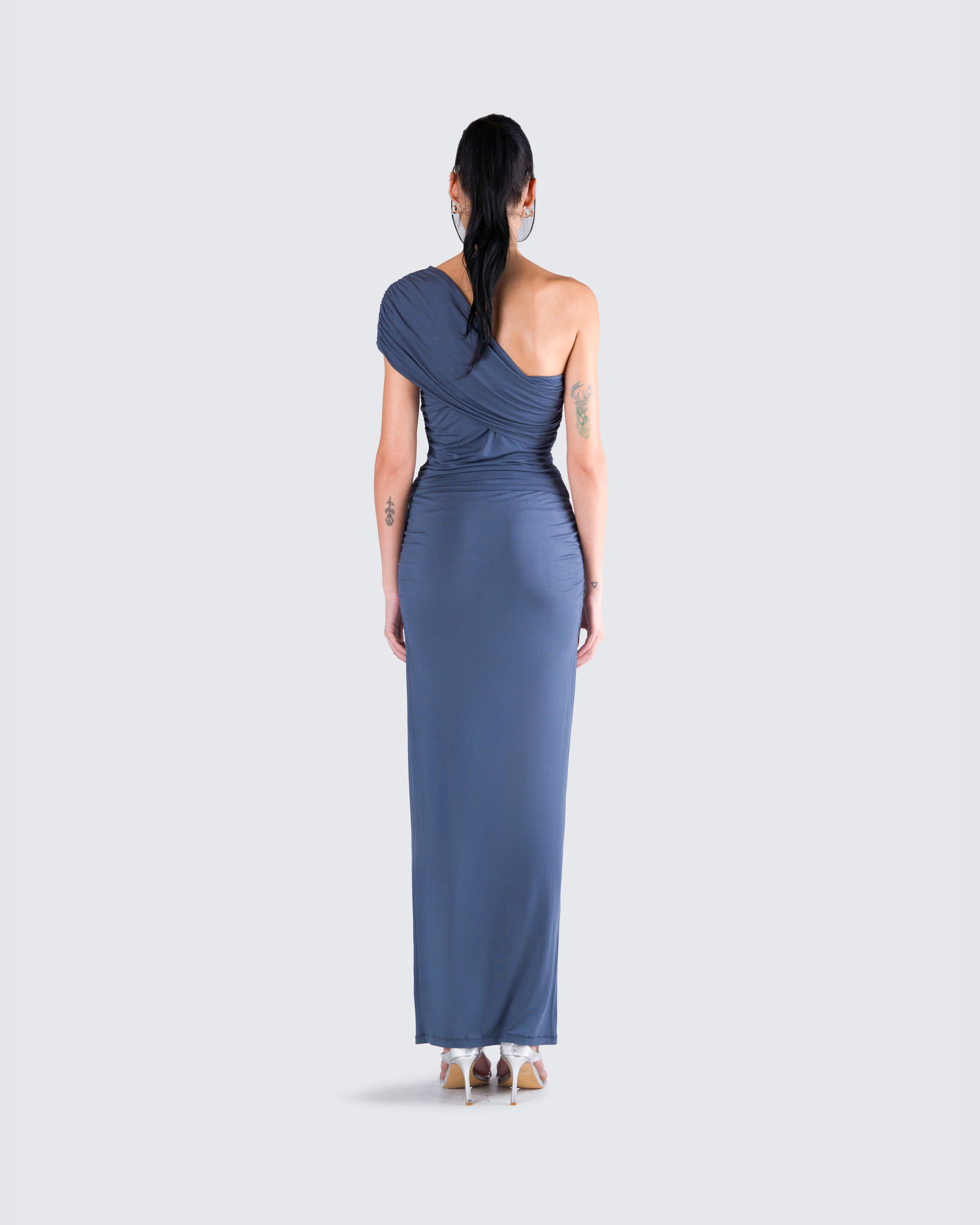Charlize Navy One Shoulder Top - Image 7