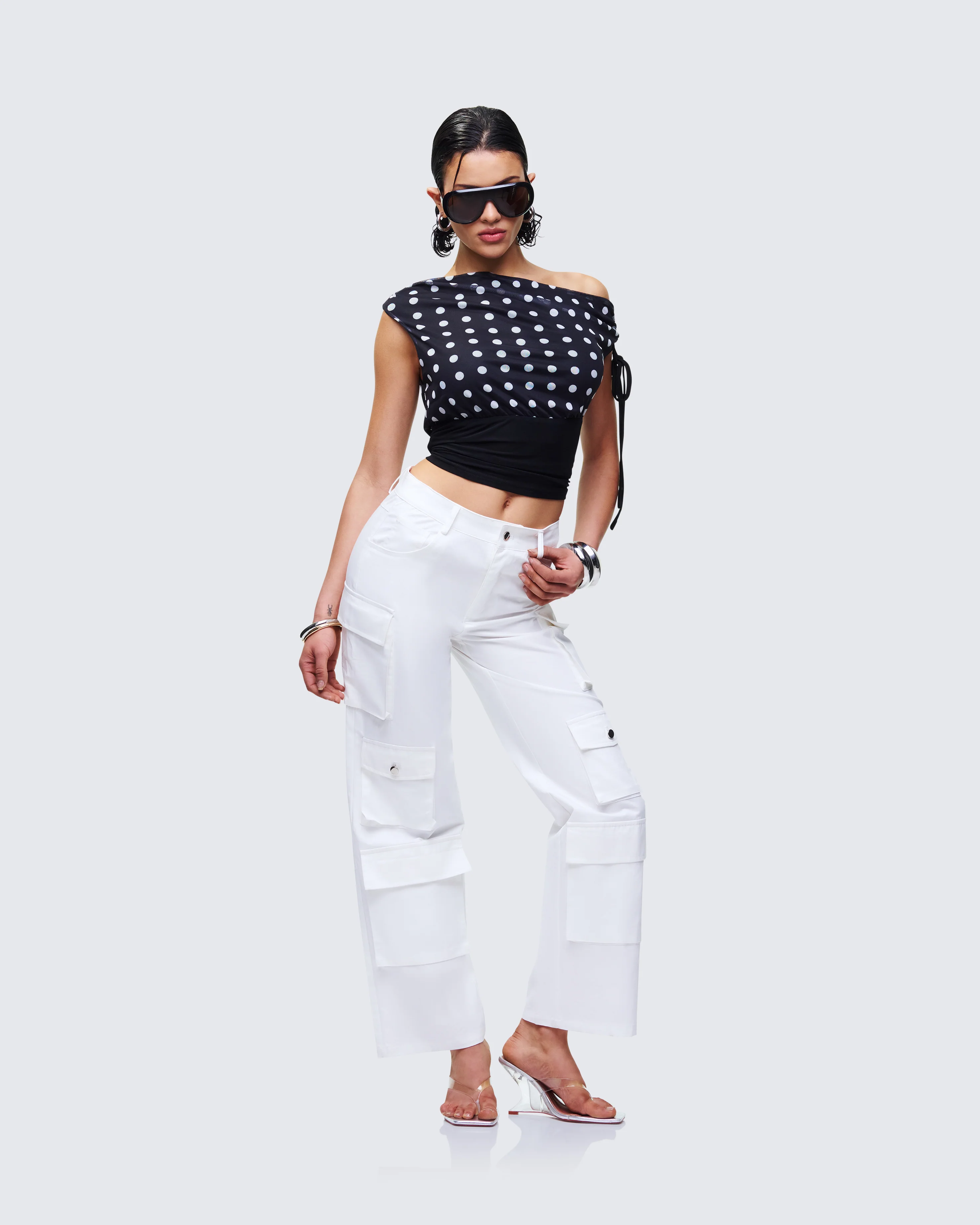 Chima White Cargo Twill Pant - Image 5