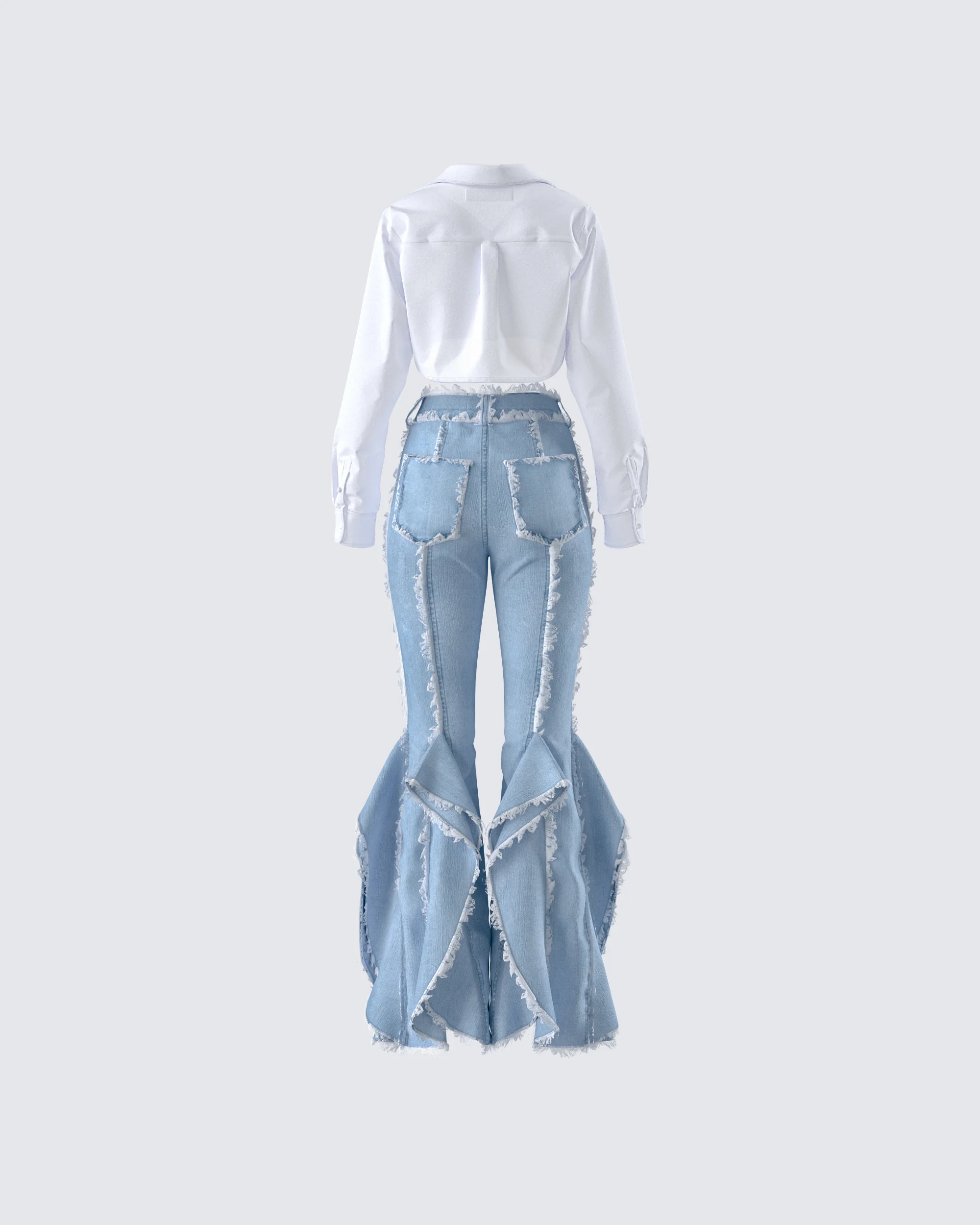 Chloe Frayed Denim Set - Image 3