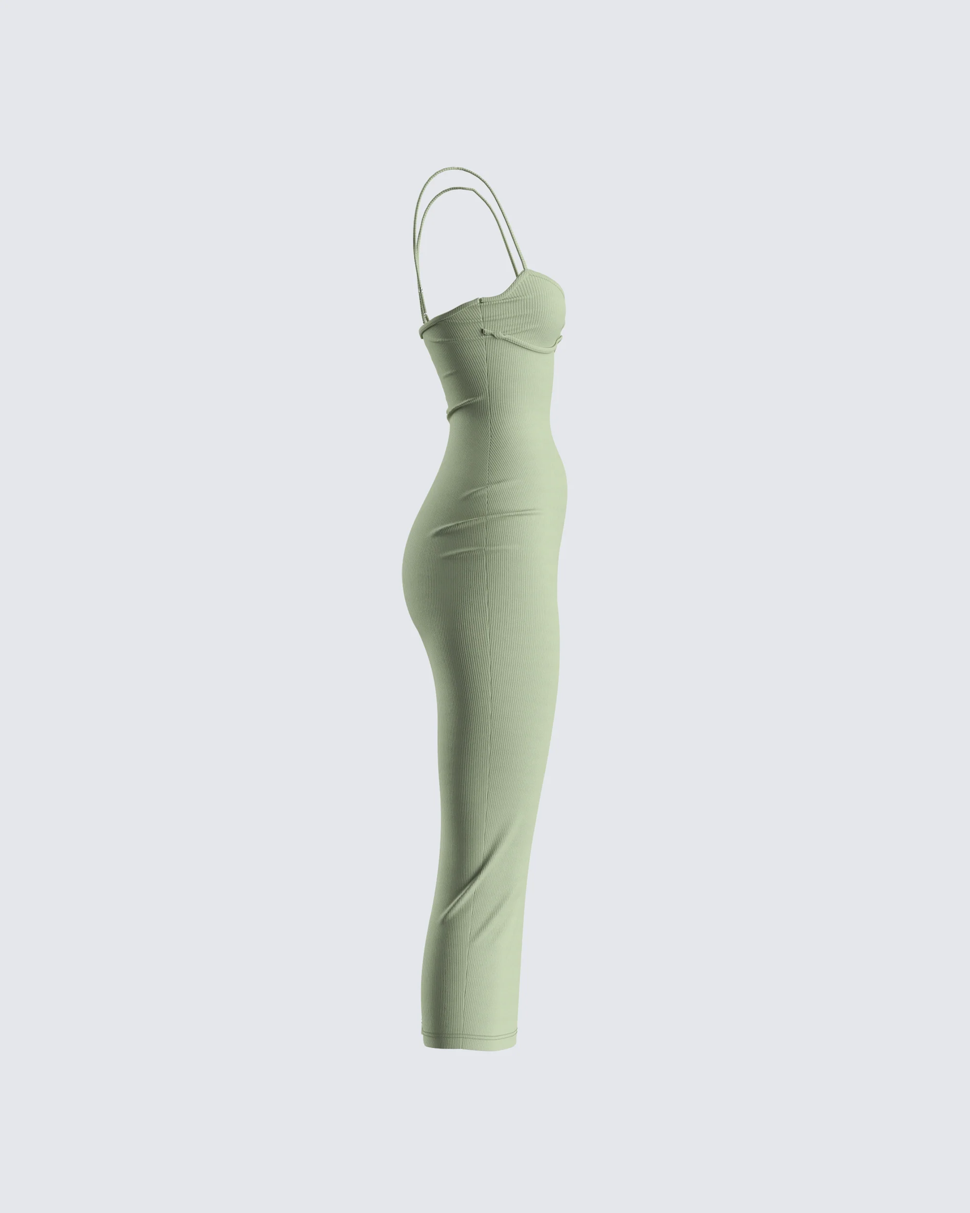 Christa Sage Rib Midi Dress - Image 2