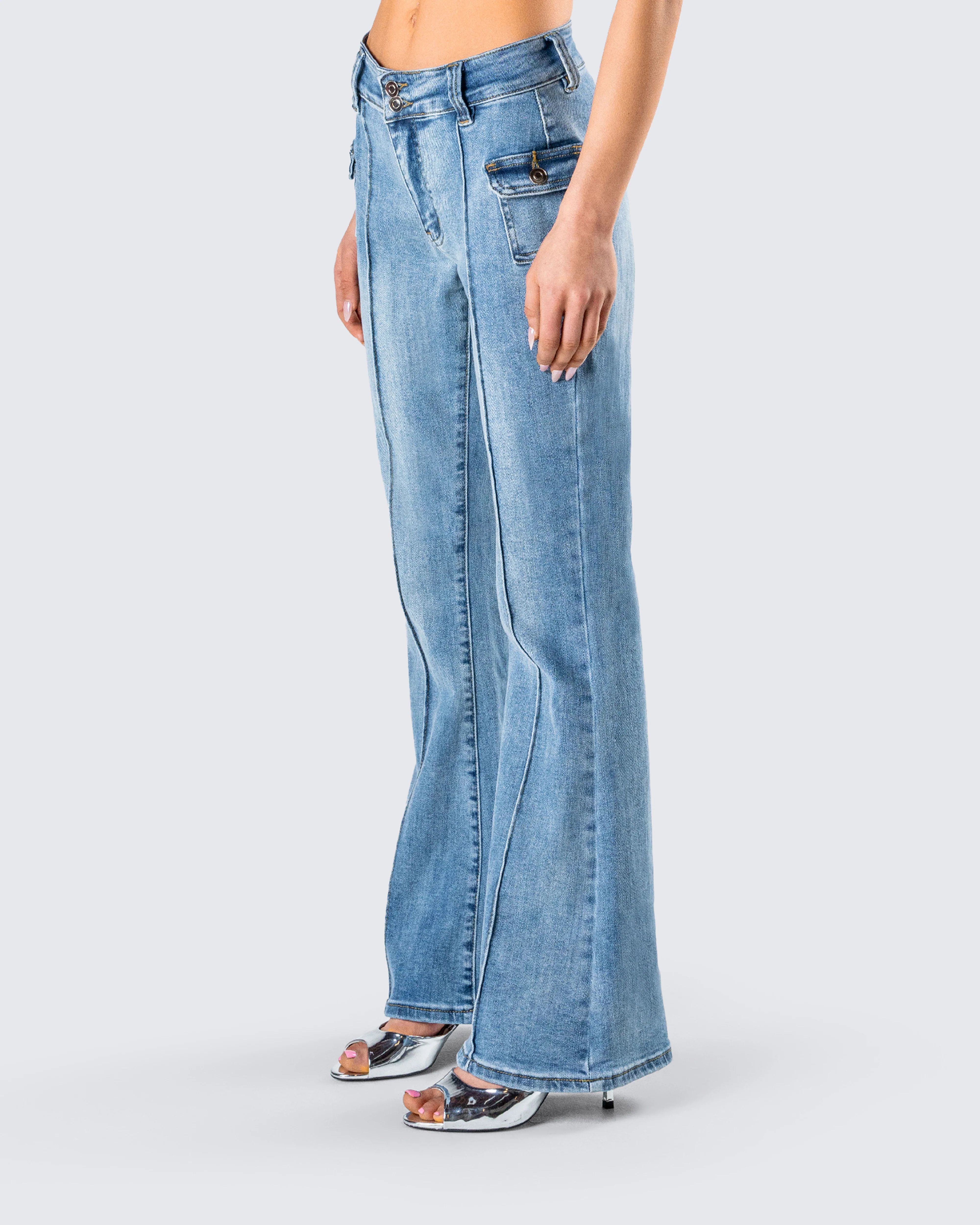 Christie Blue Mid Rise Jeans - Image 3