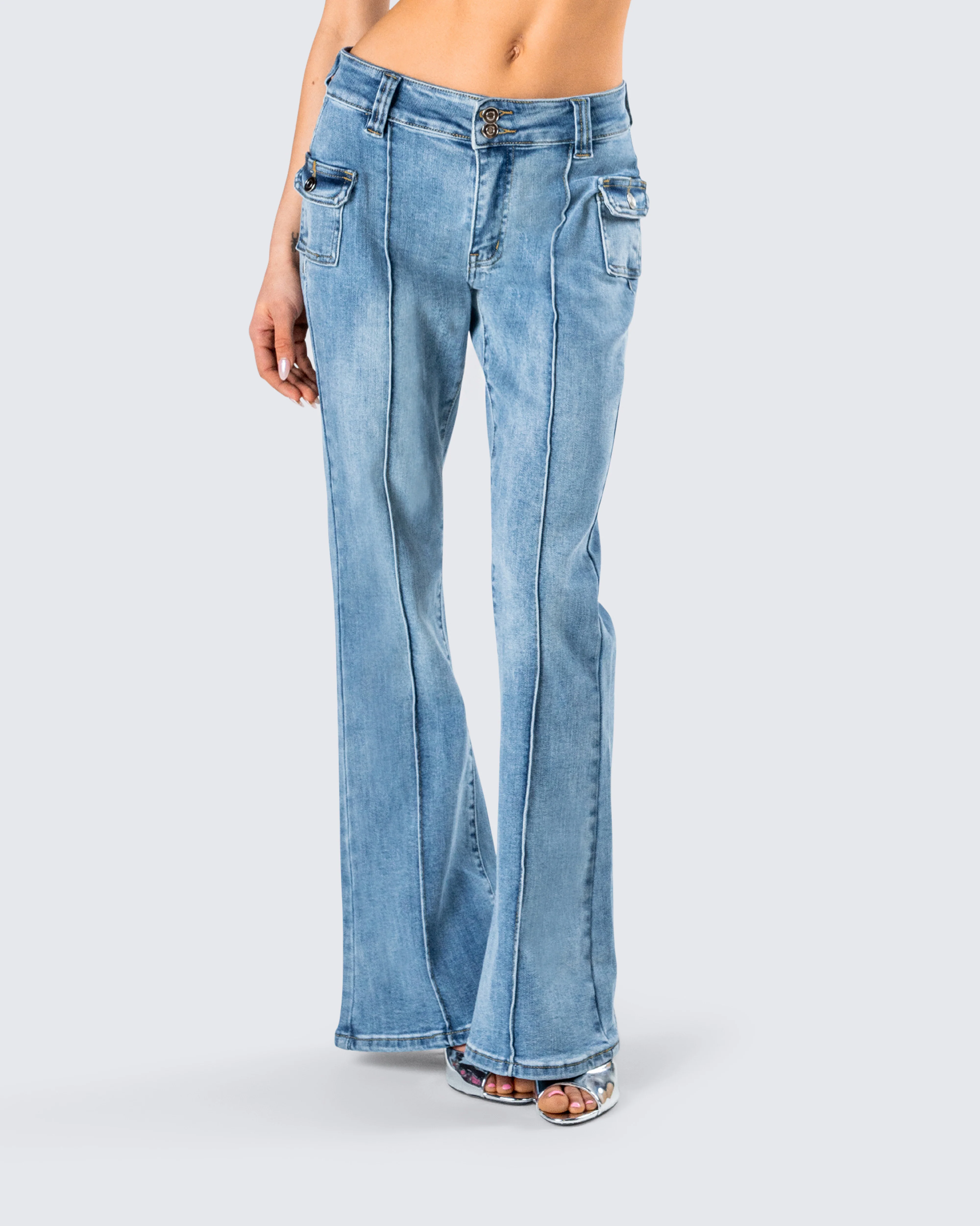 Christie Blue Mid Rise Jeans - Image 6
