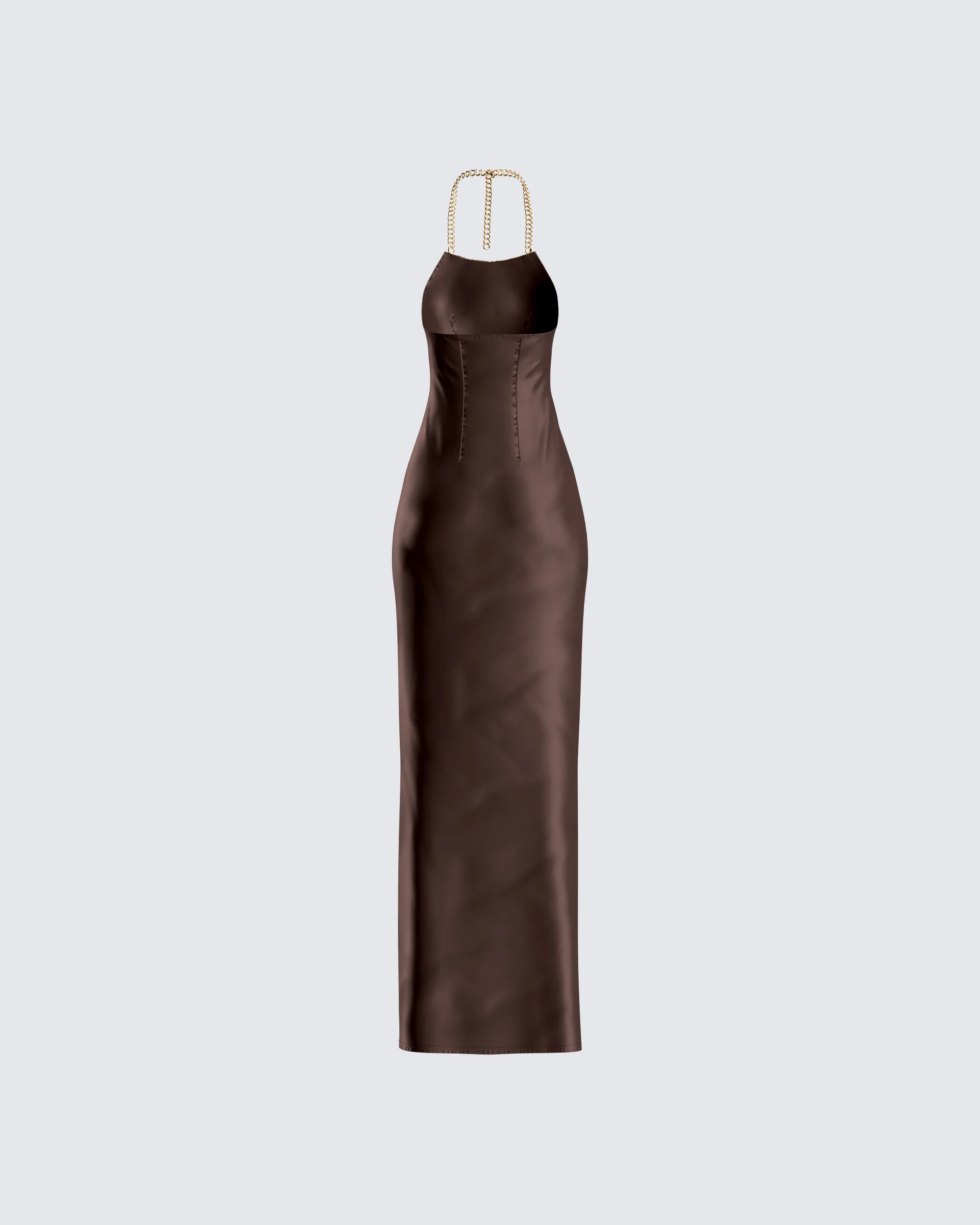 Claude Brown Satin Gown - Image 3