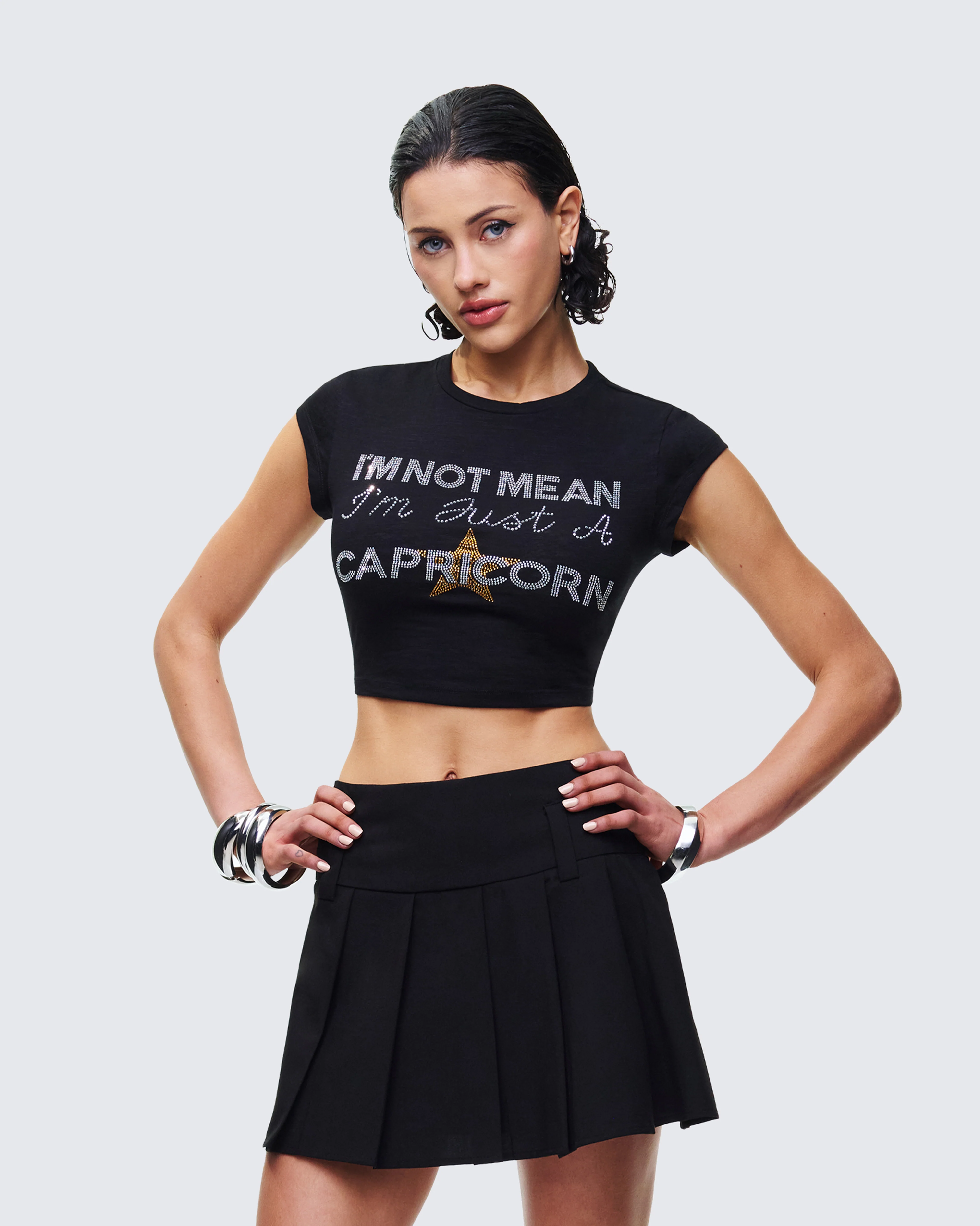 Clea Black Capricorn Graphic Top - Image 5