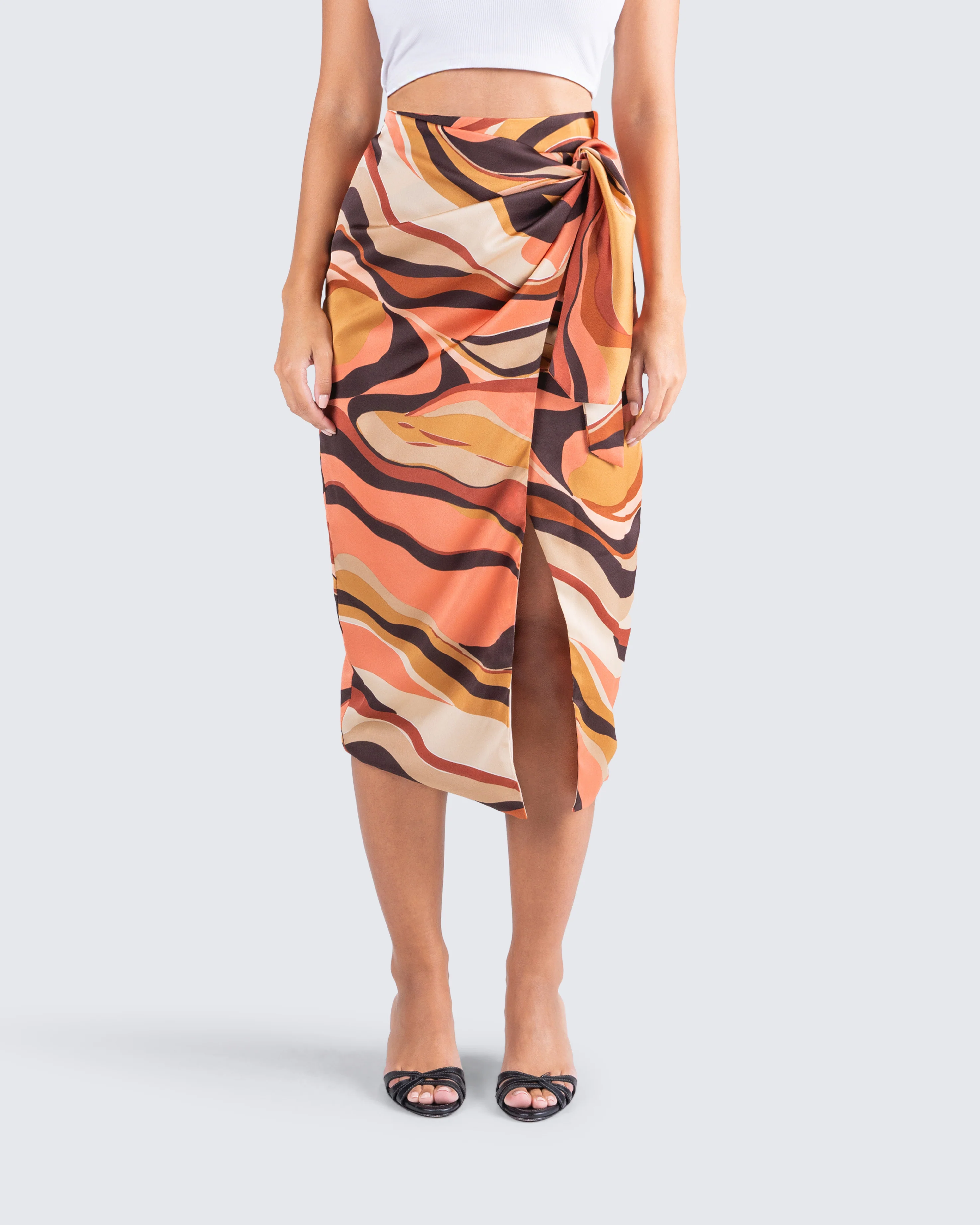 Coen Abstract Print Midi Skirt - Image 4