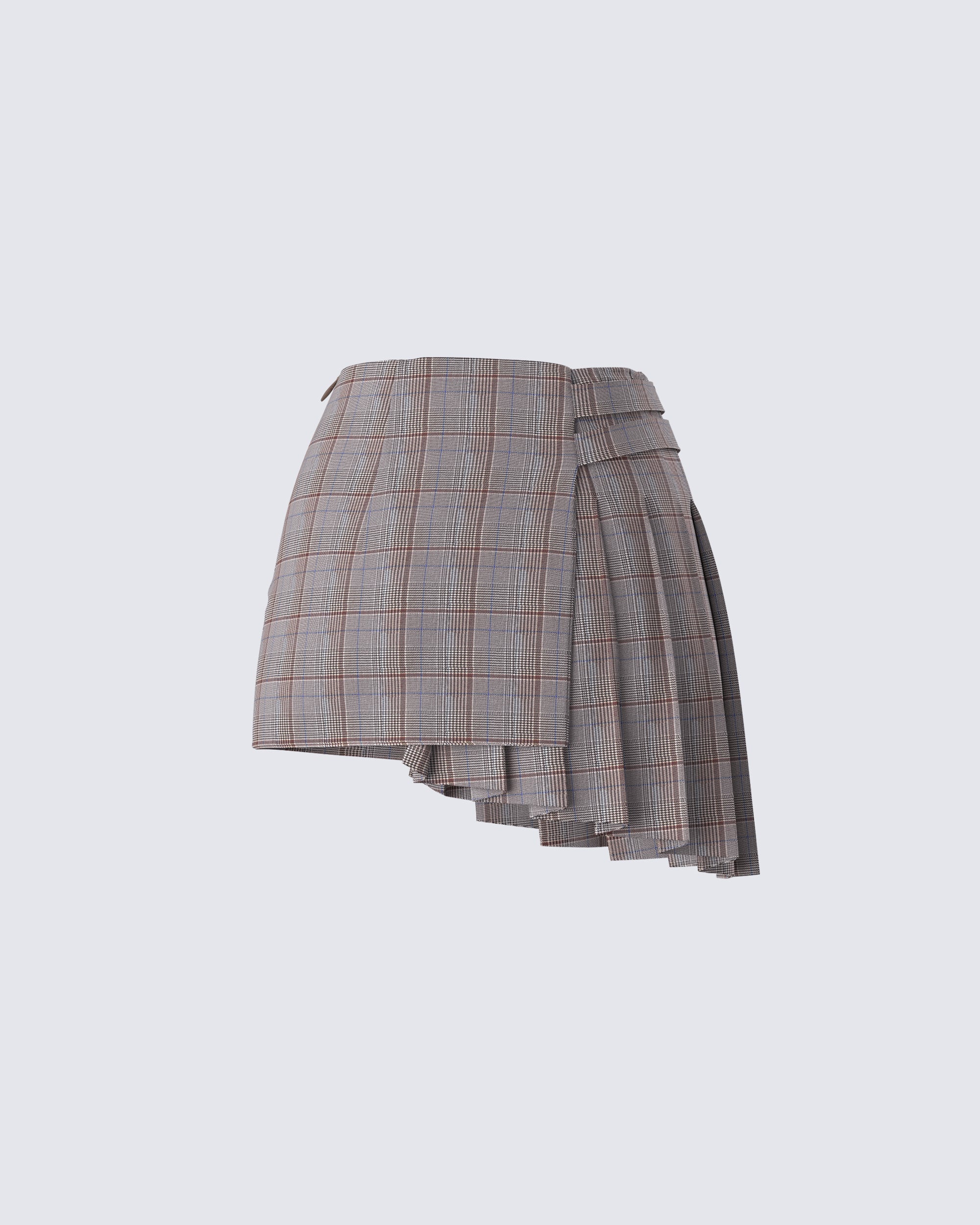 Colby Brown Plaid Mini Skirt - Image 3