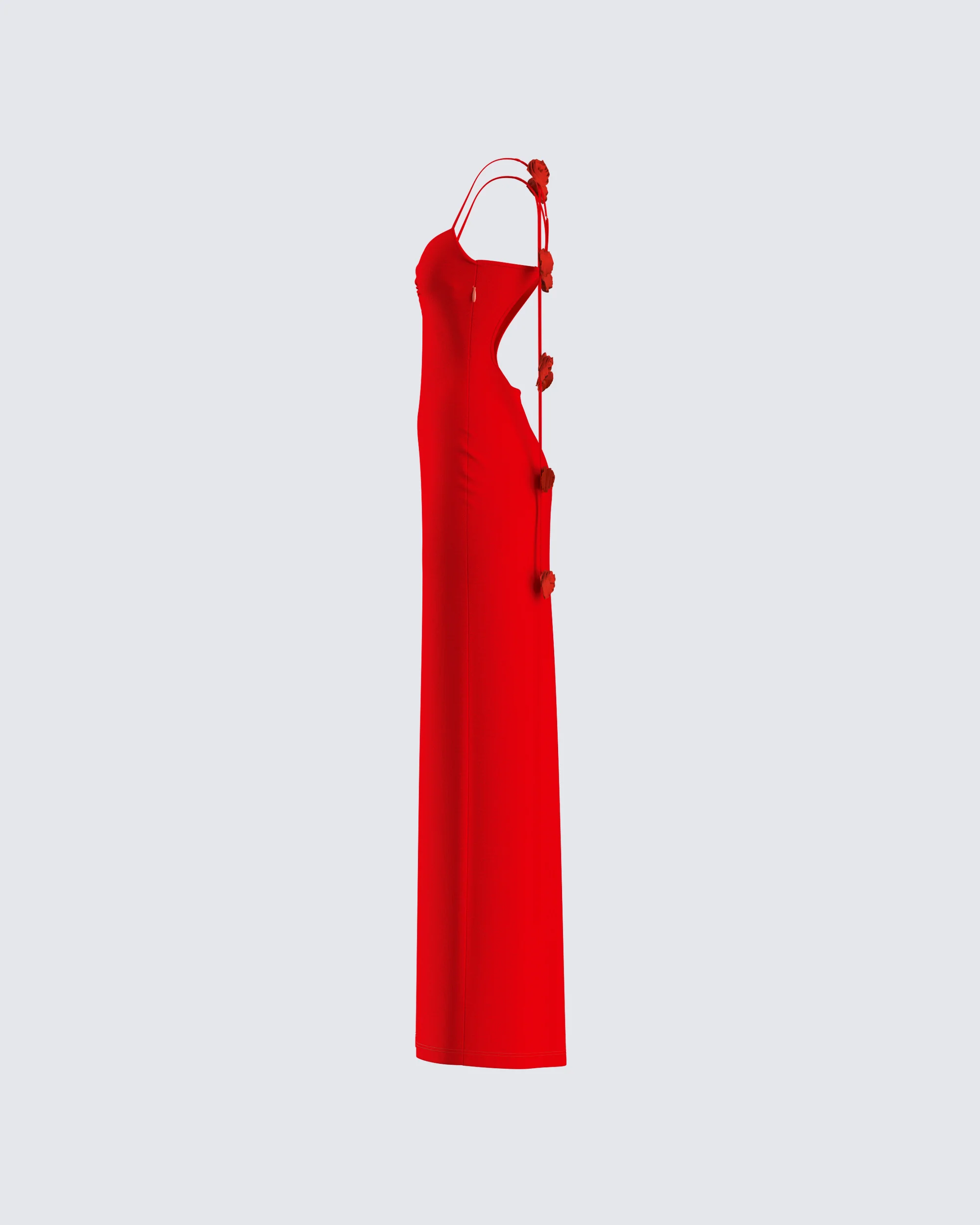 Cordelia Red Rosette Maxi Dress - Image 2