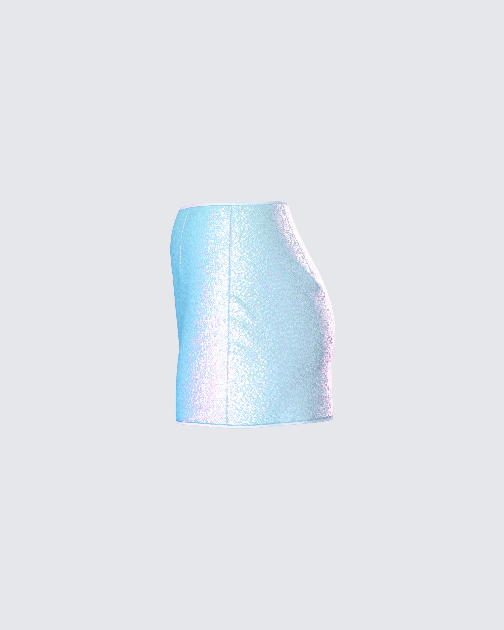 Courtney Blue Sequin Mini Skirt - Image 2